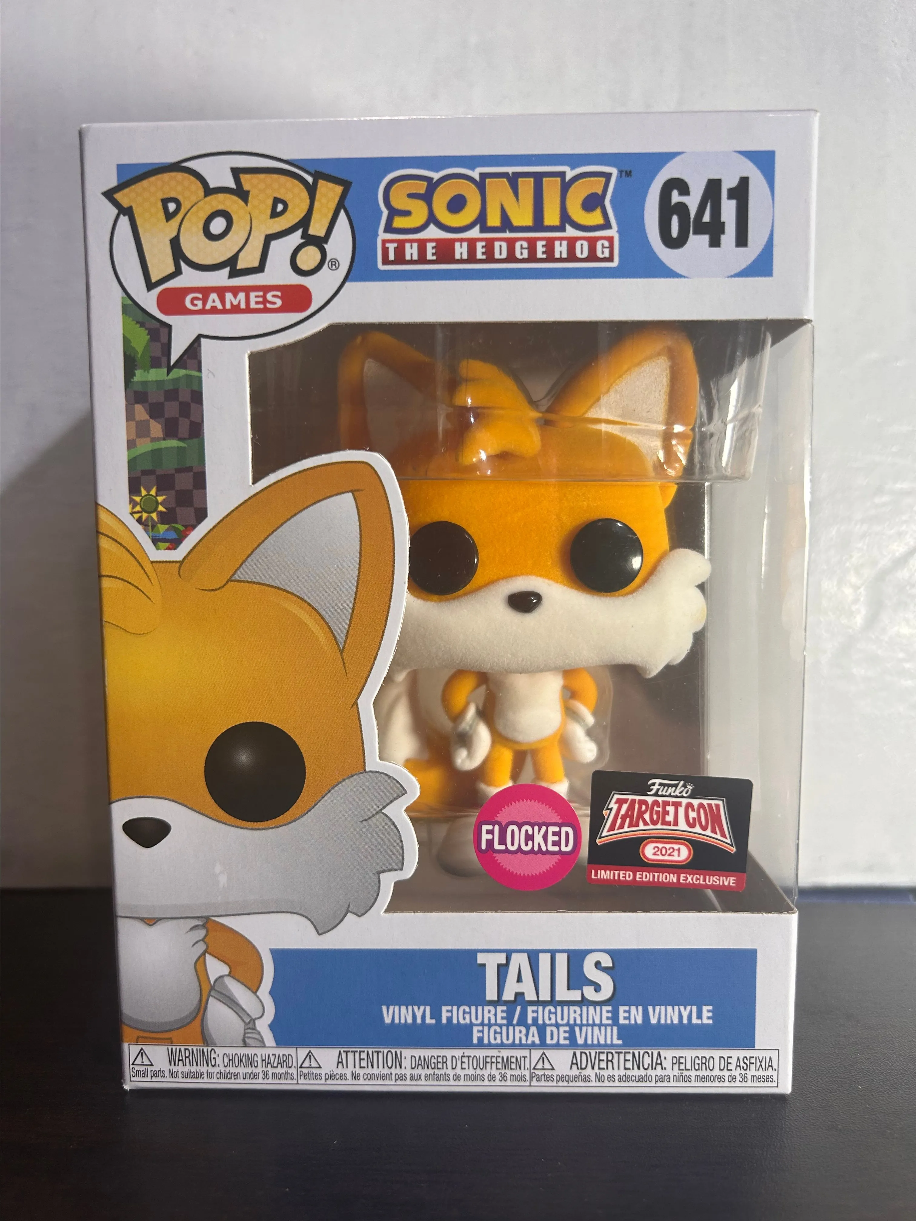Product image for Tails Flocked 2021 Target Con LE Excl Sonic The Hedgehog Games Funko Pop 641 with Protector