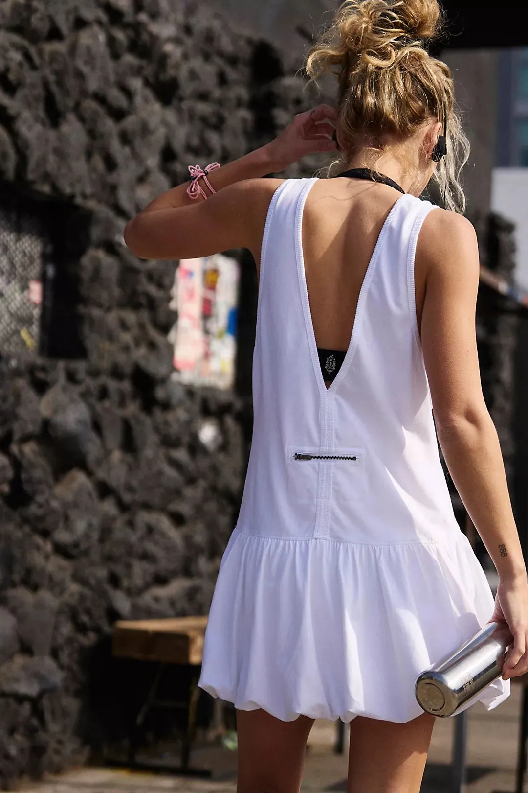 Product image for A111. FREE PEOPLE Hot Shot Bubble set. MEDIUM white