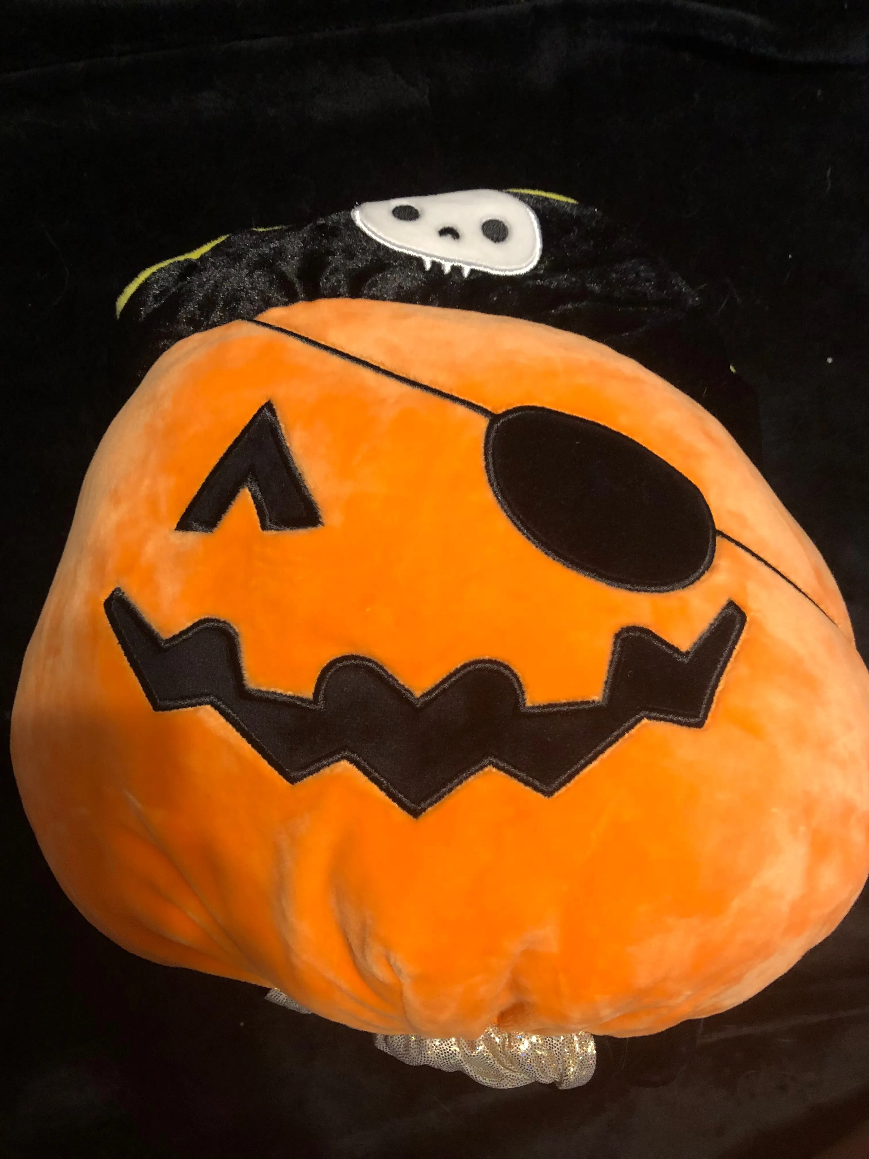 Product image for Squishmallow Flip A Mallow Paxton Pumpkin Emily Black Bat Vampire 12"