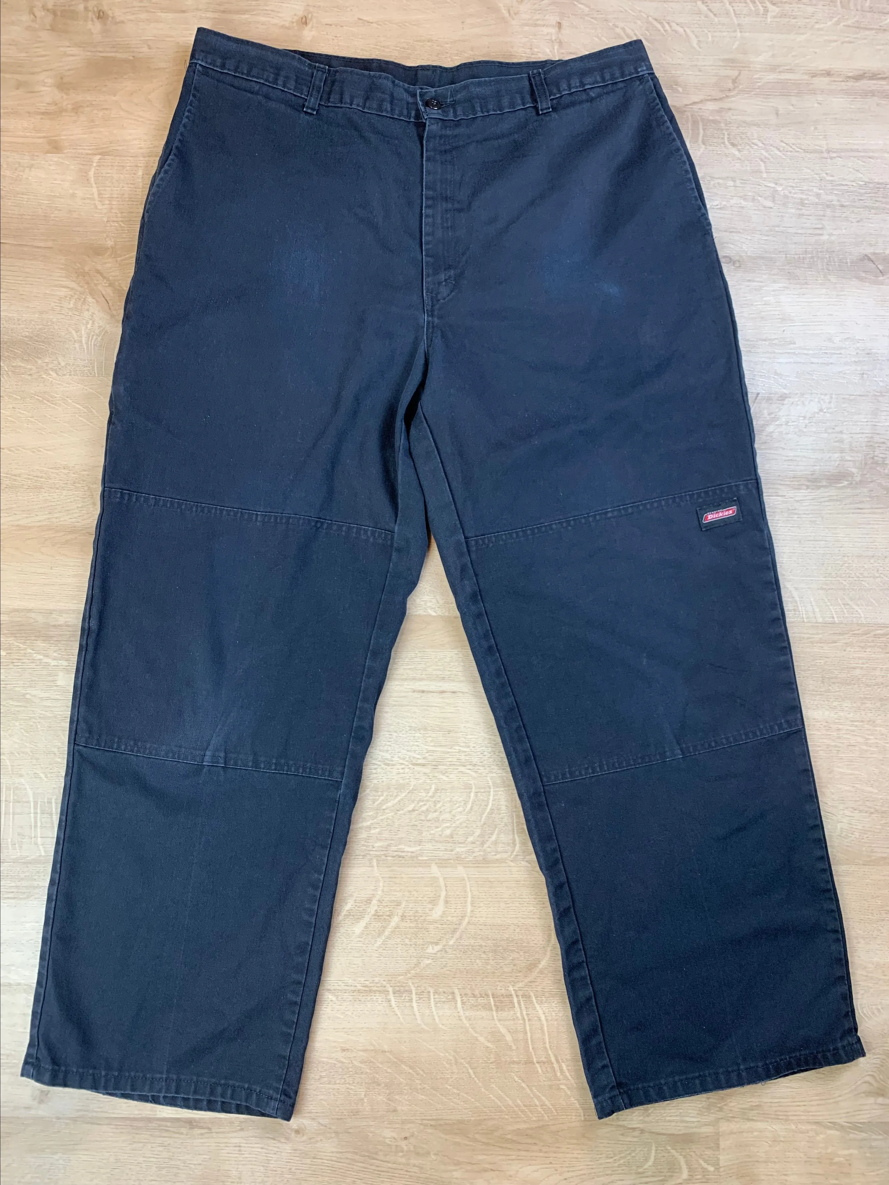 Product image for Dickies Workwear Navy Blue Pants Men's Size 38x30 Double Knee Crotch Area Is Thinning But No Tears Nice Used Shape