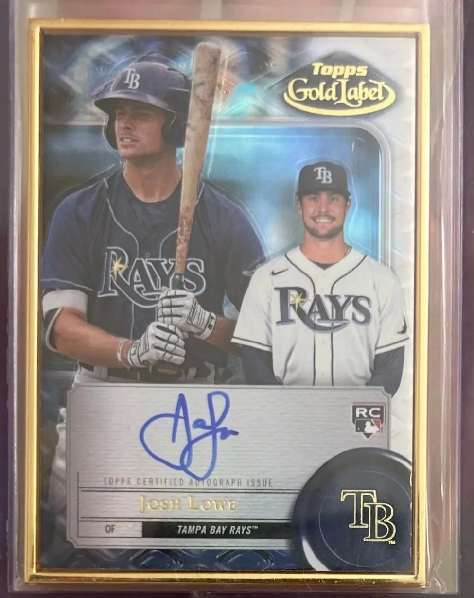 Product image for 2022 Topps Gold Label Josh Lowe Framed Auto RC Rays