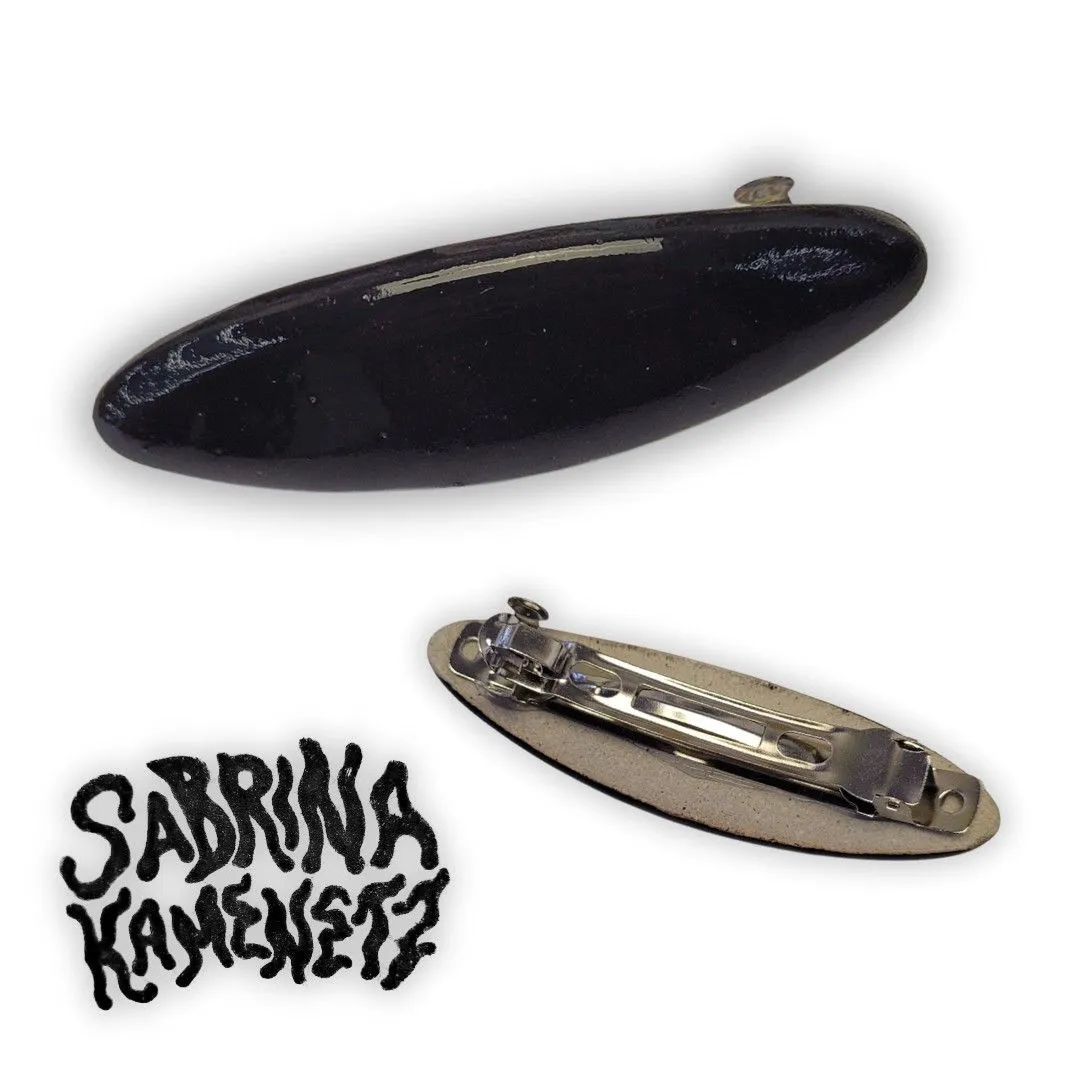 Product image for SabKam Ceramics - Black Oval Hair Clip