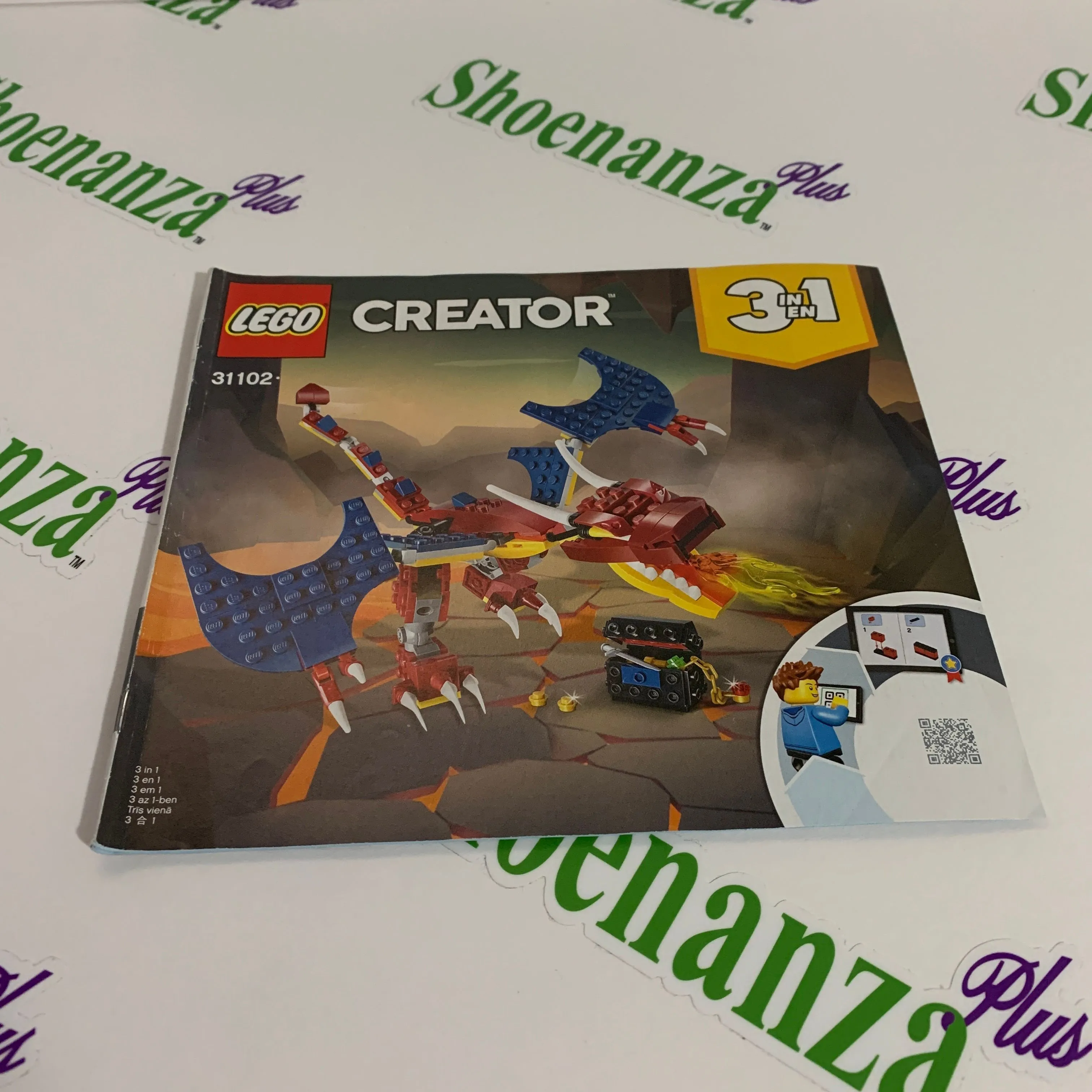 Product image for LEGO Creator Fire Dragon 3 in 1 31102 Manual Book Instructions ONLY 2020 Retired