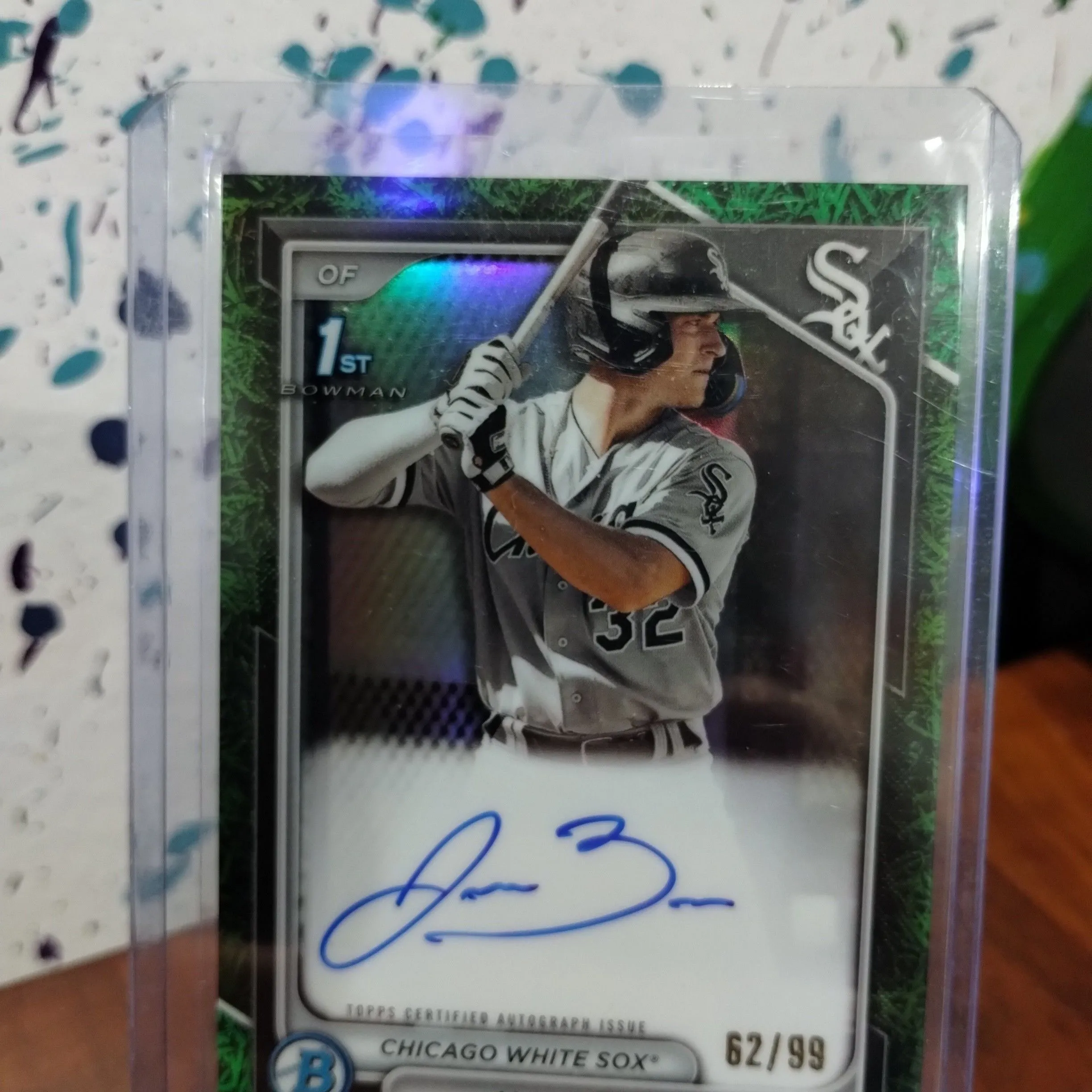 Product image for Jacob Burke 1st Bowman Auto /99 Grass refractor 