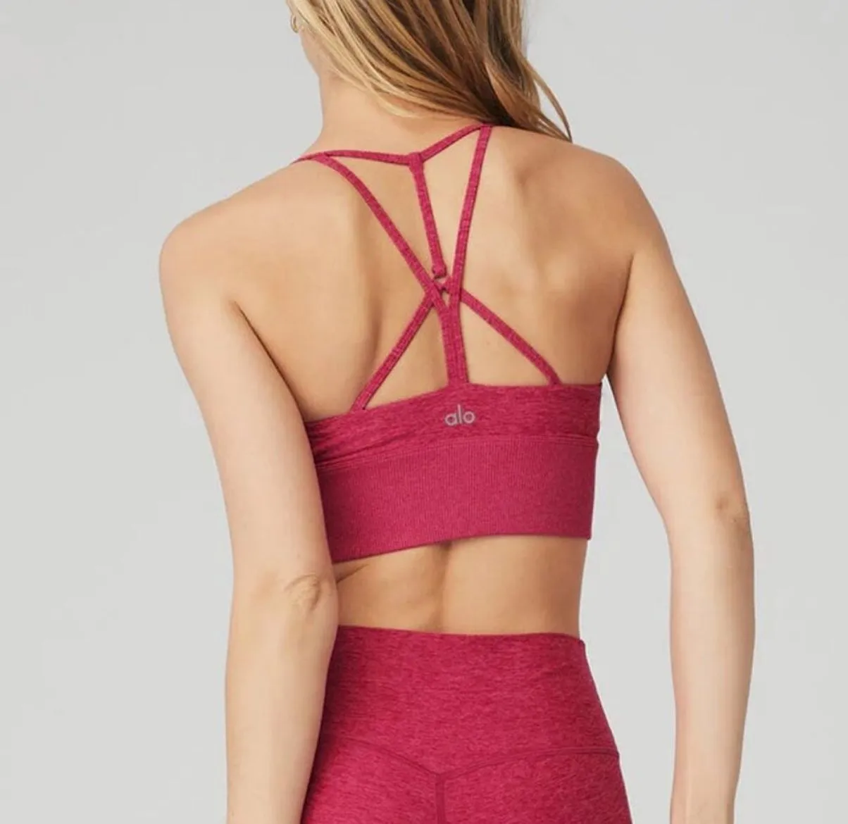 Product image for 116 EUC Alo Yoga Alosoft Lavish Bra Sz S Magenta Crush