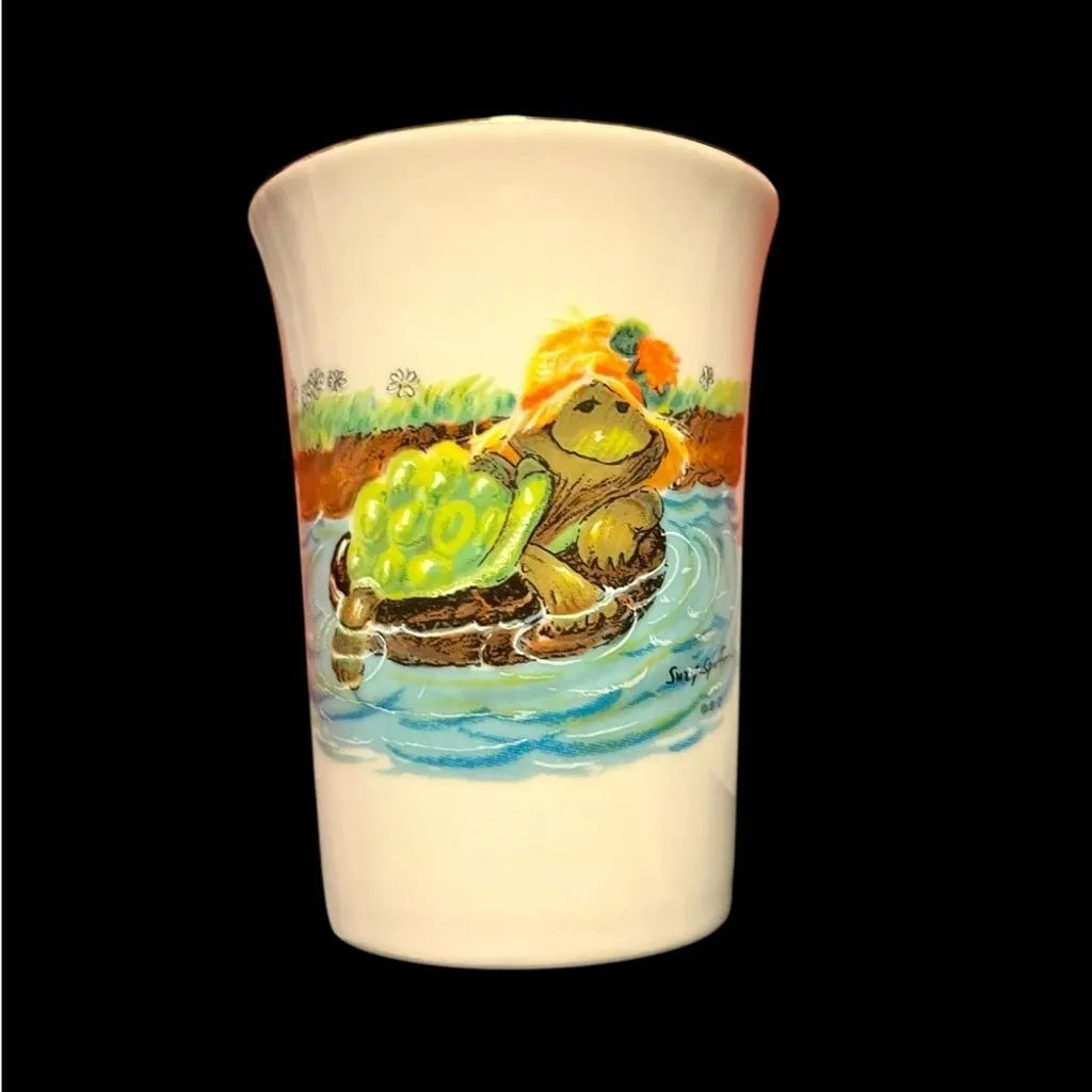 Product image for Vintage Enesco Suzy’s Zoo Turtle Porcelain Cup 1976