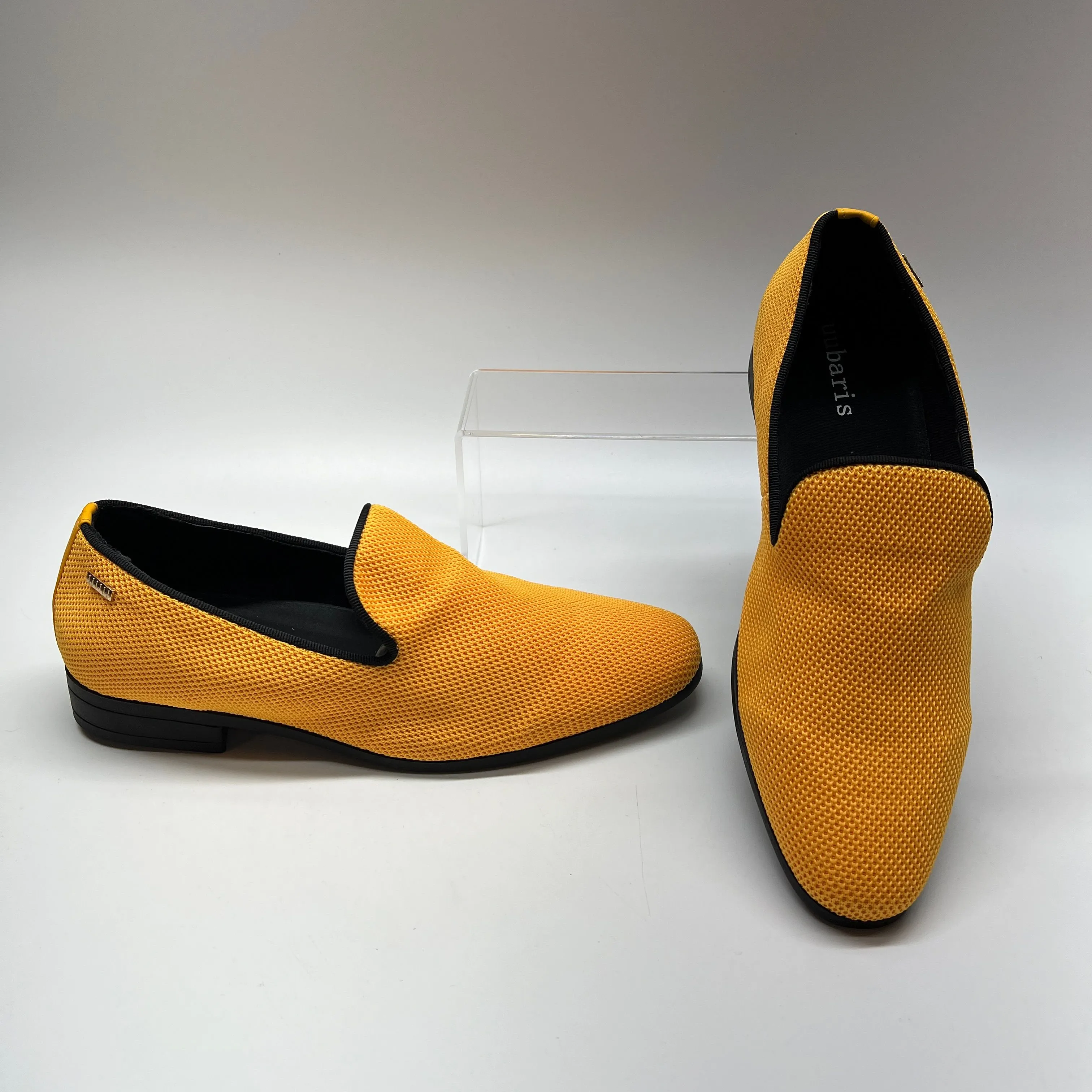 Product image for UUBARIS Loafers Dress Shoes Slip On Mesh Fabric Yellow Gold Mustard Mens 11