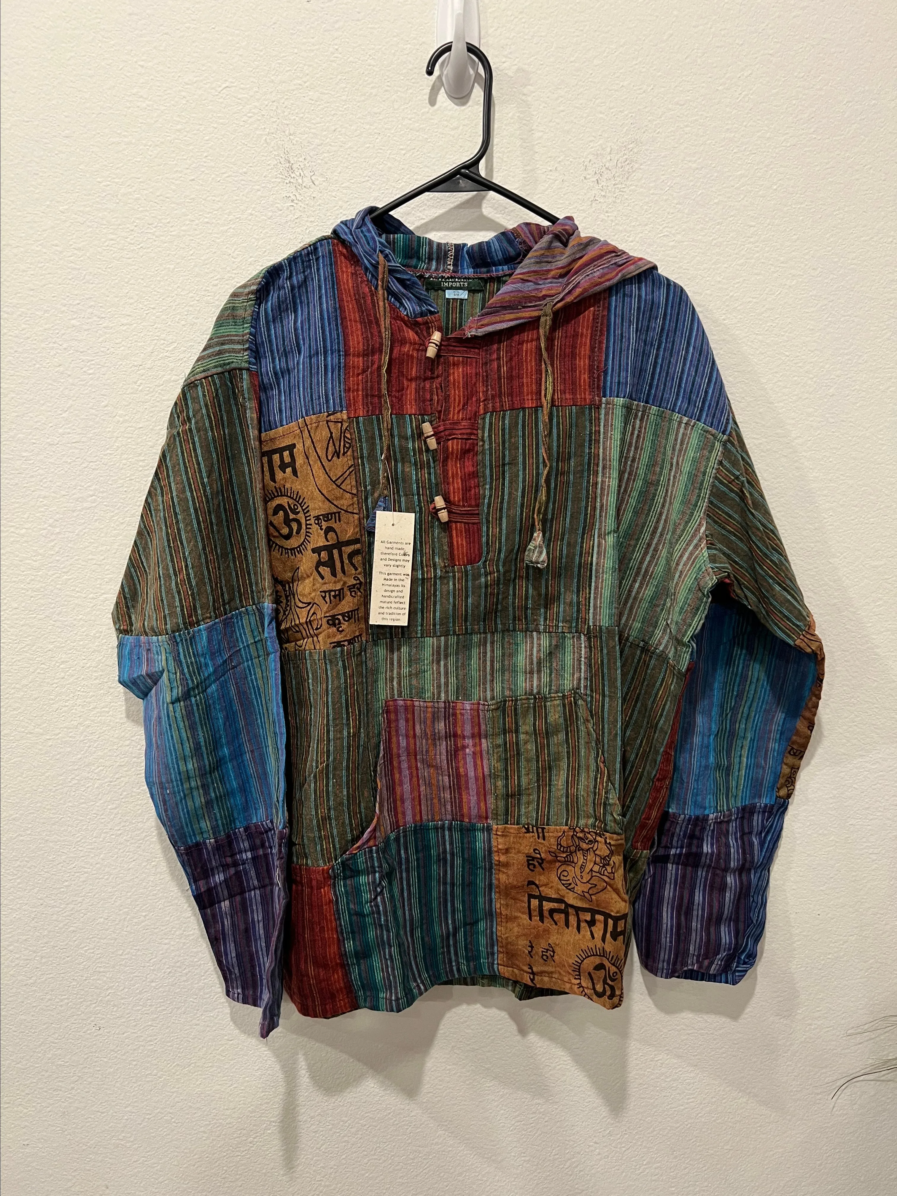 Product image for Multicolor Striped Patchwork Hoodie by Kathmandu