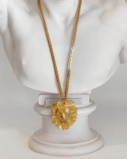 Product image for Authentic Vintage Judith Leiber 18 Kt Gold Plated Lion Necklace Pin