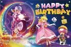 Product image for Super Mario Princess Peach Happy Birthday Banner Backdrop