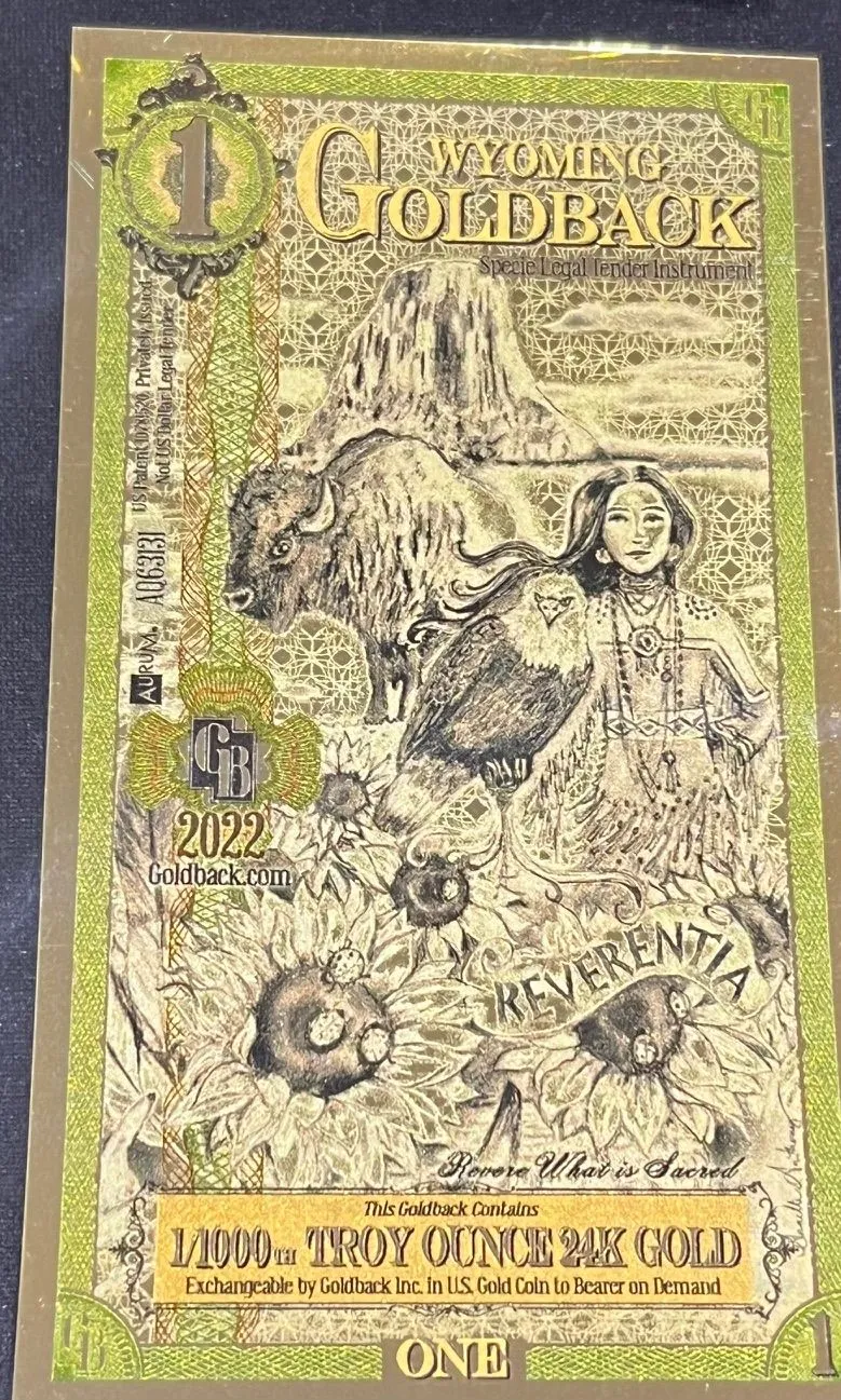 Product image for _2022 Wyoming 1 Goldback (Normal)
