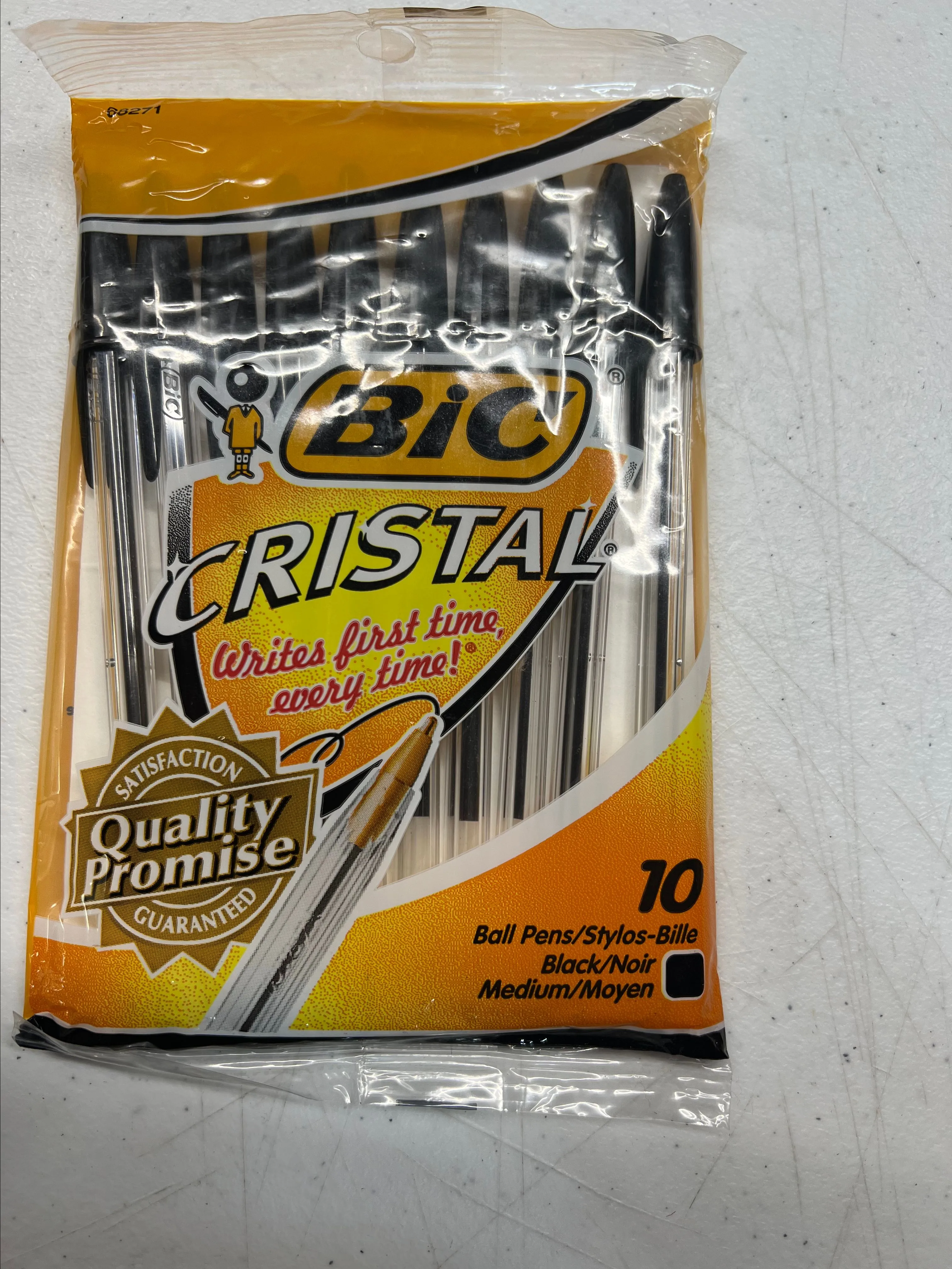 Product image for BIC Cristal Ballpoint Pens - Black Ink, Medium Point, 10-Pack