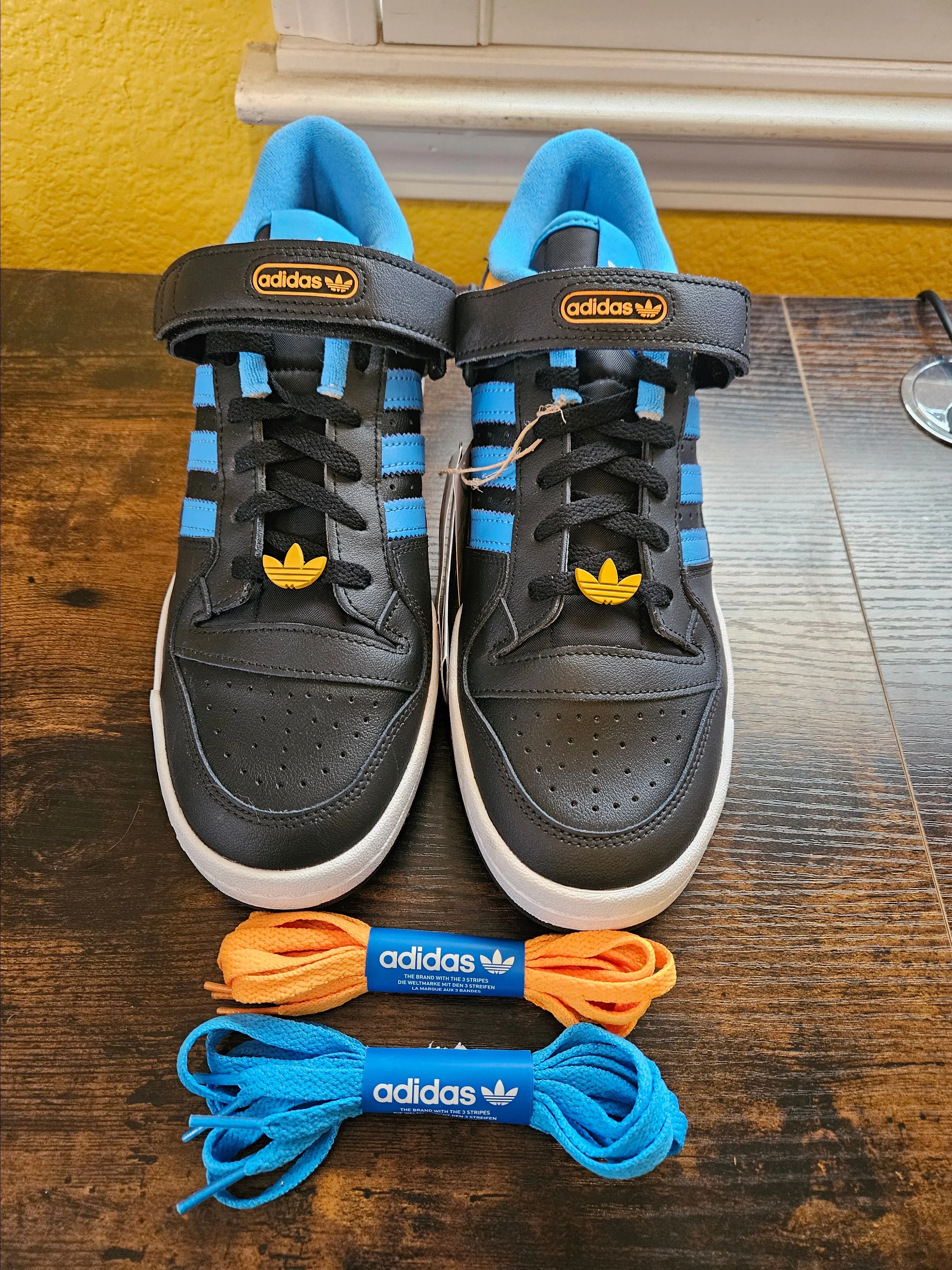 Product image for Adidas Size 10 Mens Forum Low Black Blue Orange New Sneakers Retro Shoes