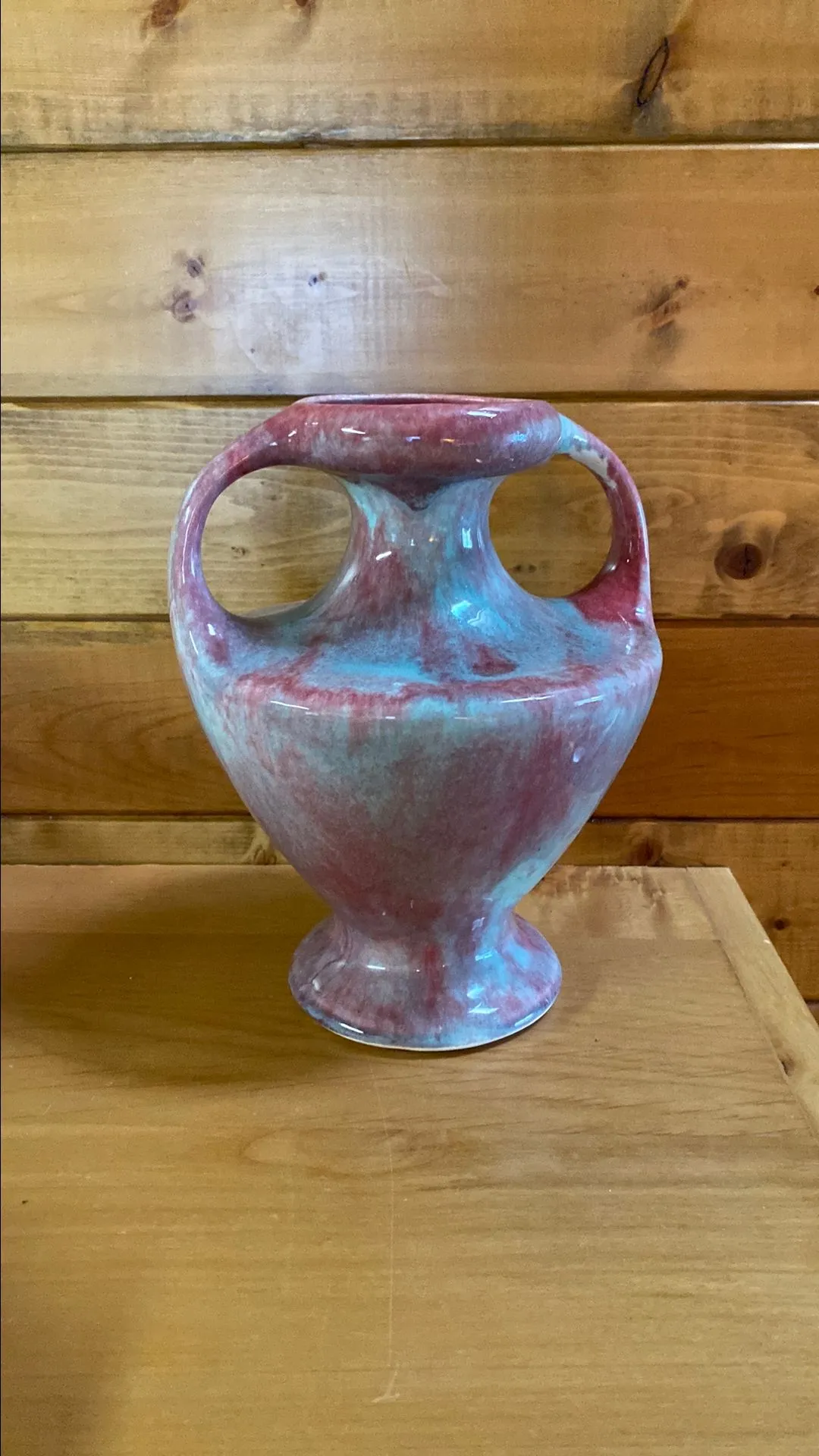 Product image for 36. MCM Blue & Pink California Pottery Vase