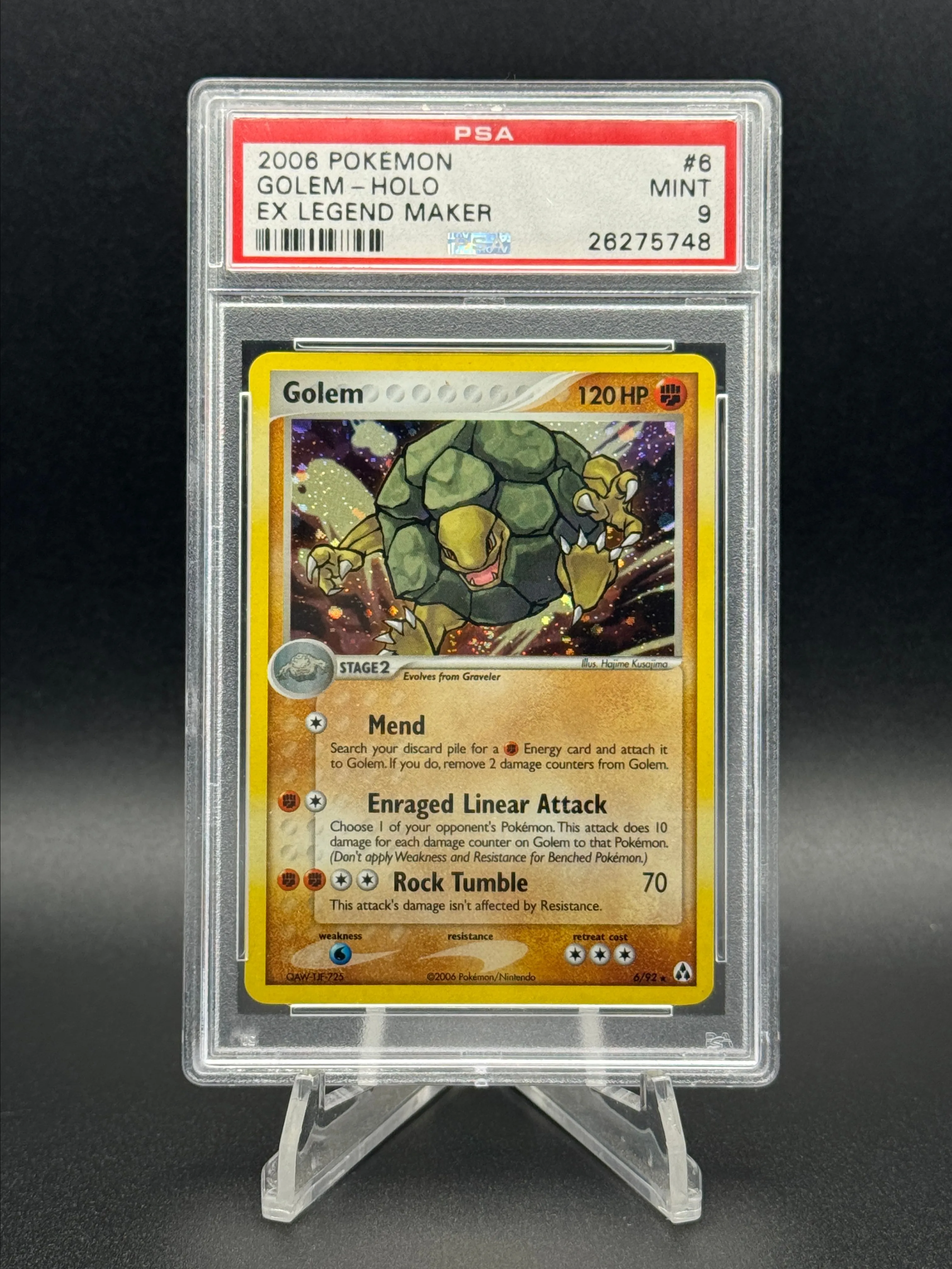 Product image for Slab- 2006 Pokemon Ex Legend Maker Golem-Holo Legend Maker PSA MINT 9