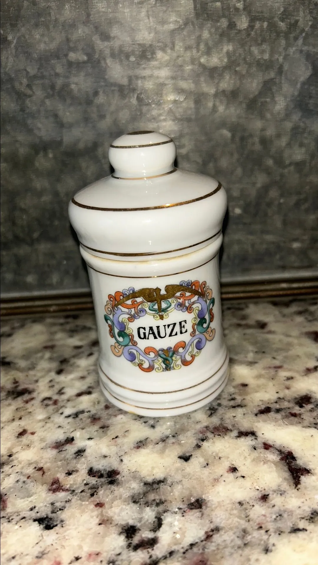 Product image for 552. Vintage Chase Porcelain Apothecary Pharmacy Jar with Lid