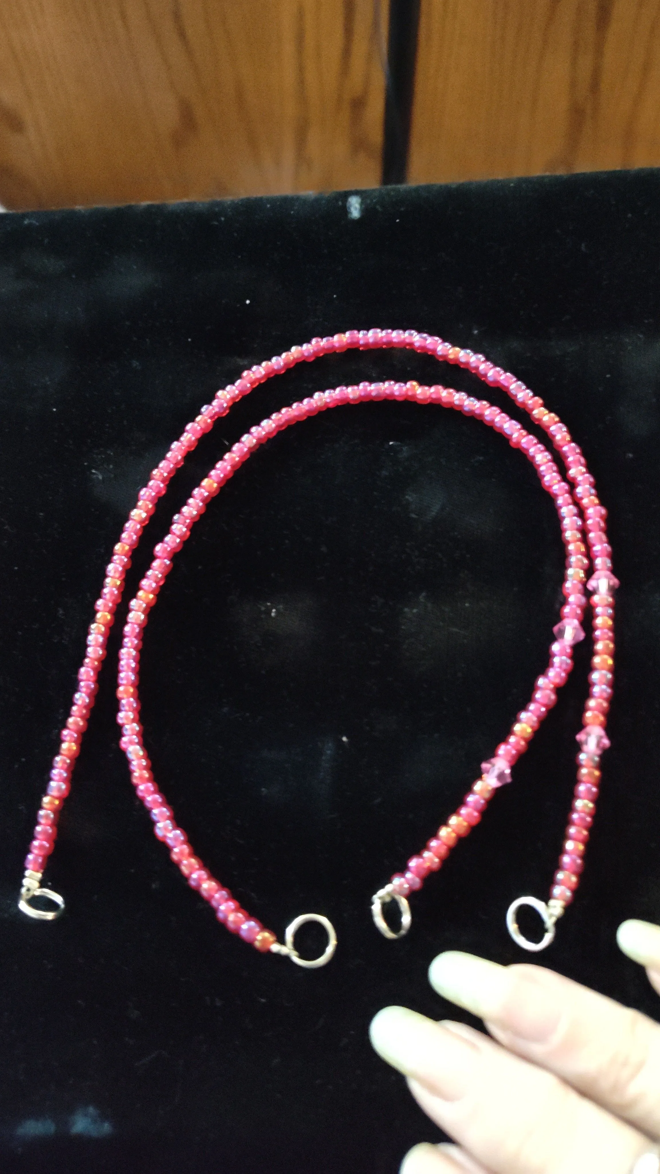 Product image for fushia glass bead 12" strands sets of 4