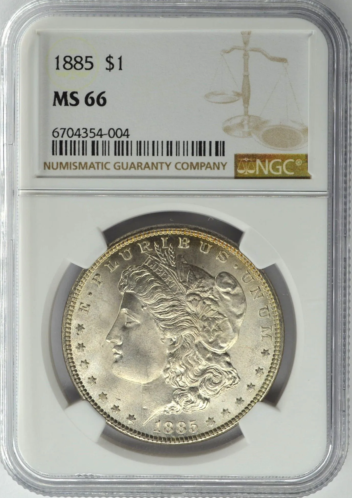 Product image for 1885 MORGAN DOLLAR S $1 NGC MS 66