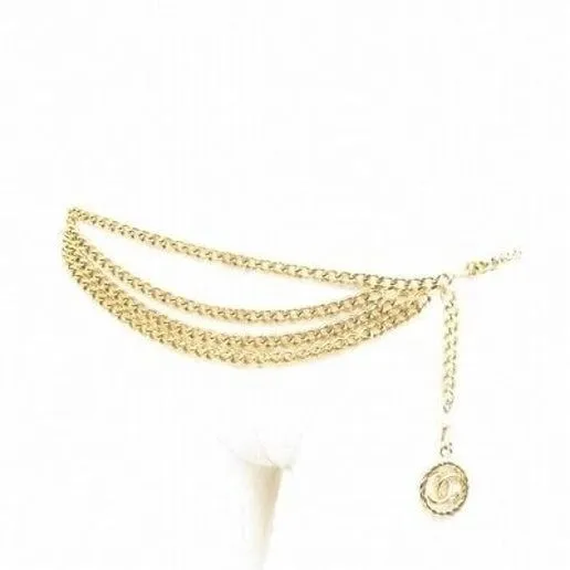 Product image for Authentic Vintage Chanel Round Motif CC Quad Chain Linked Belt