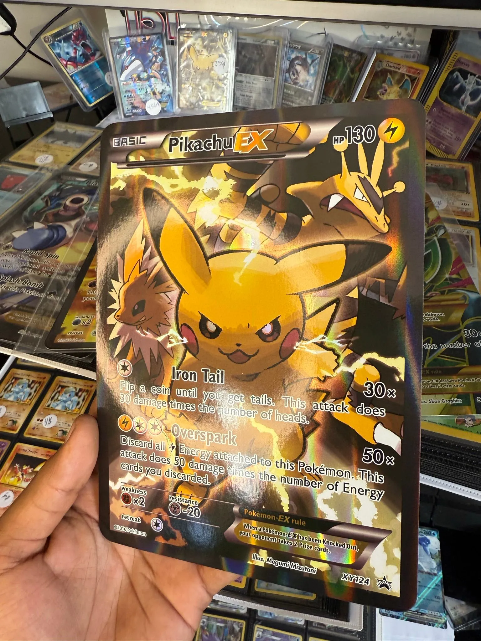 pokemon jumbo pikachu card Amazon.com: Pikachu V SWSH198 - Jumbo Size - Pokemon Card main image 1