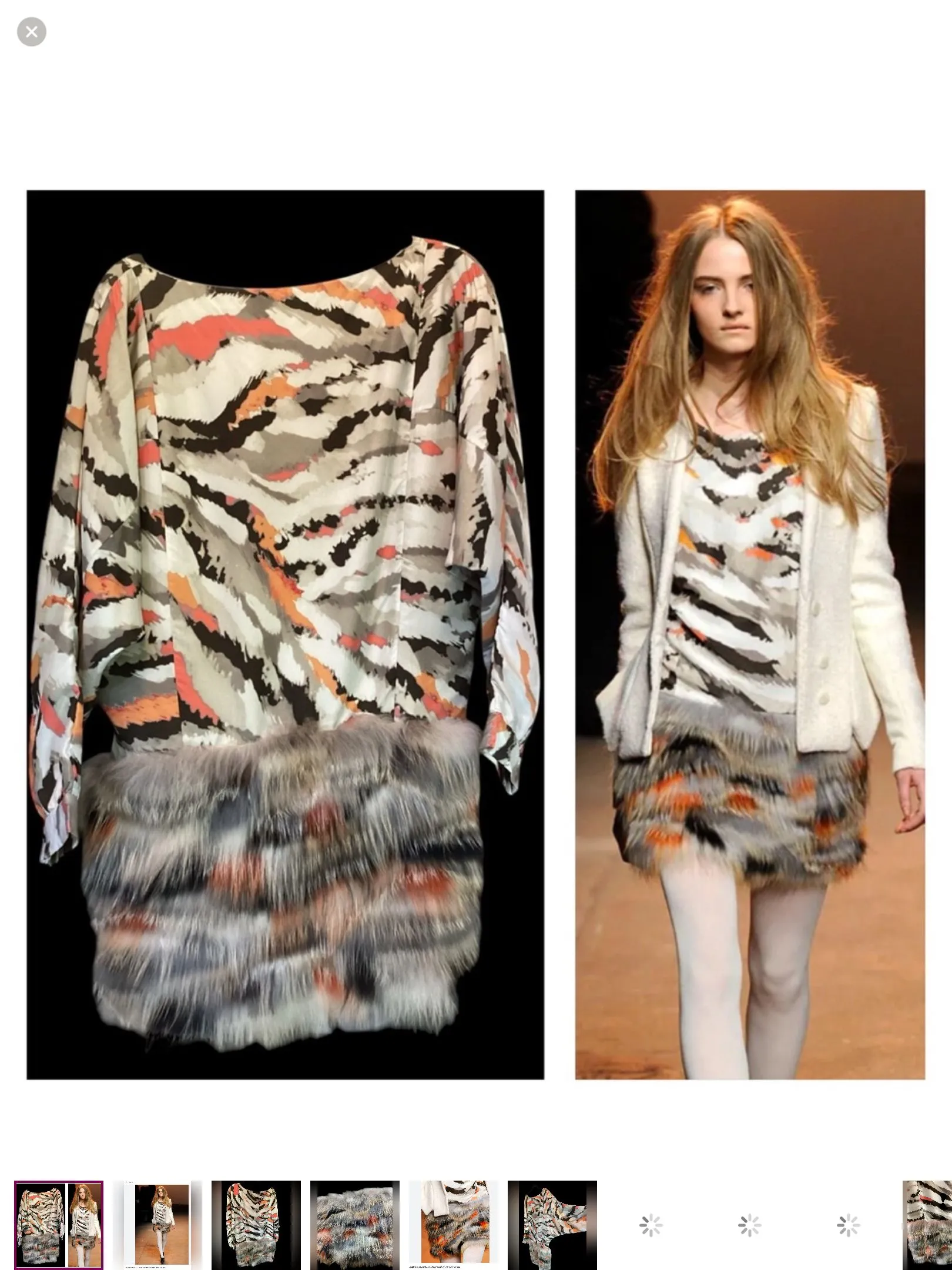 Product image for Thakoon RUNWAY Fur Trimmed Silk Dress (t135)