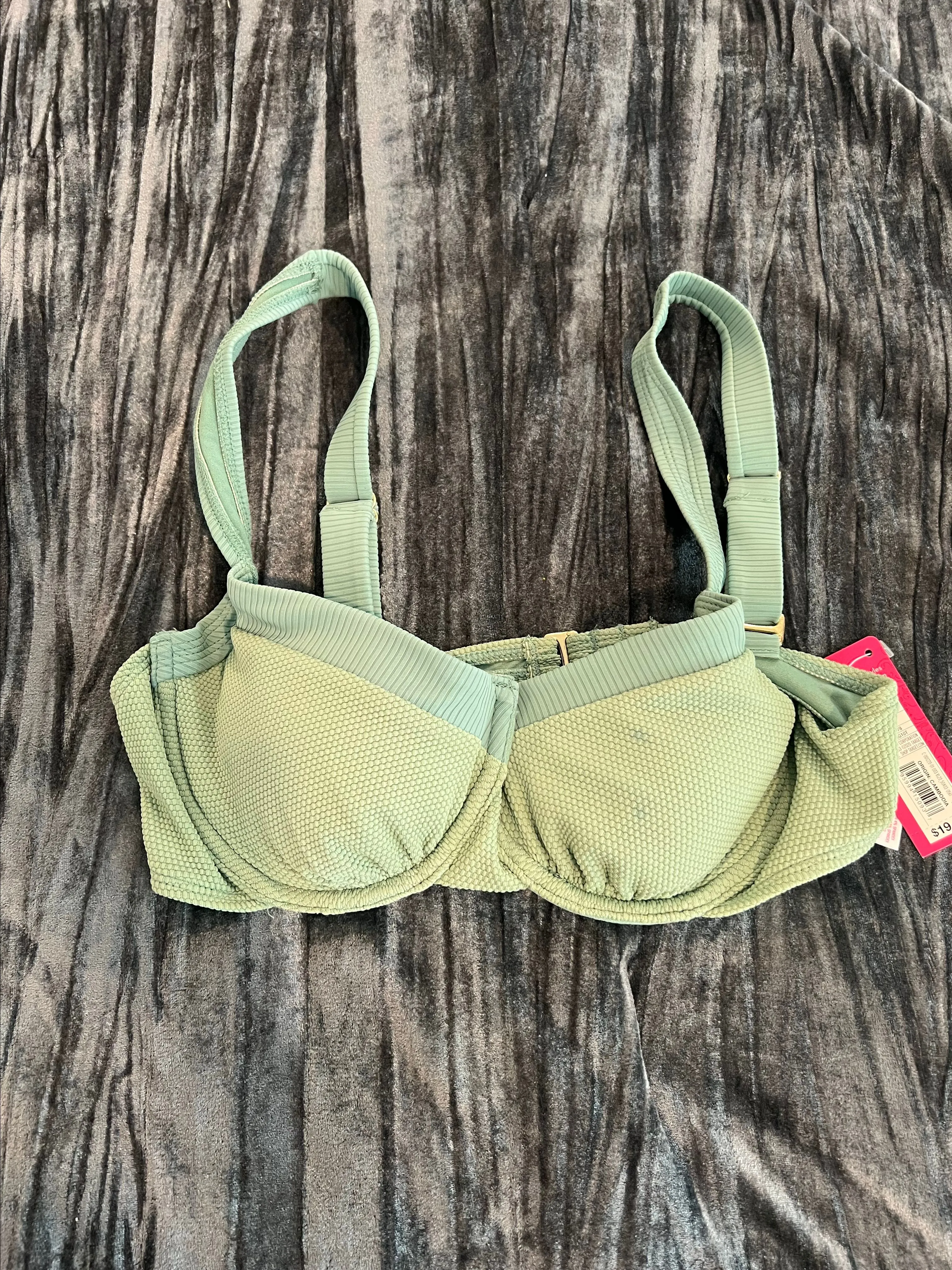 Product image for Mint Green Textured swim top size L by Xhilaration