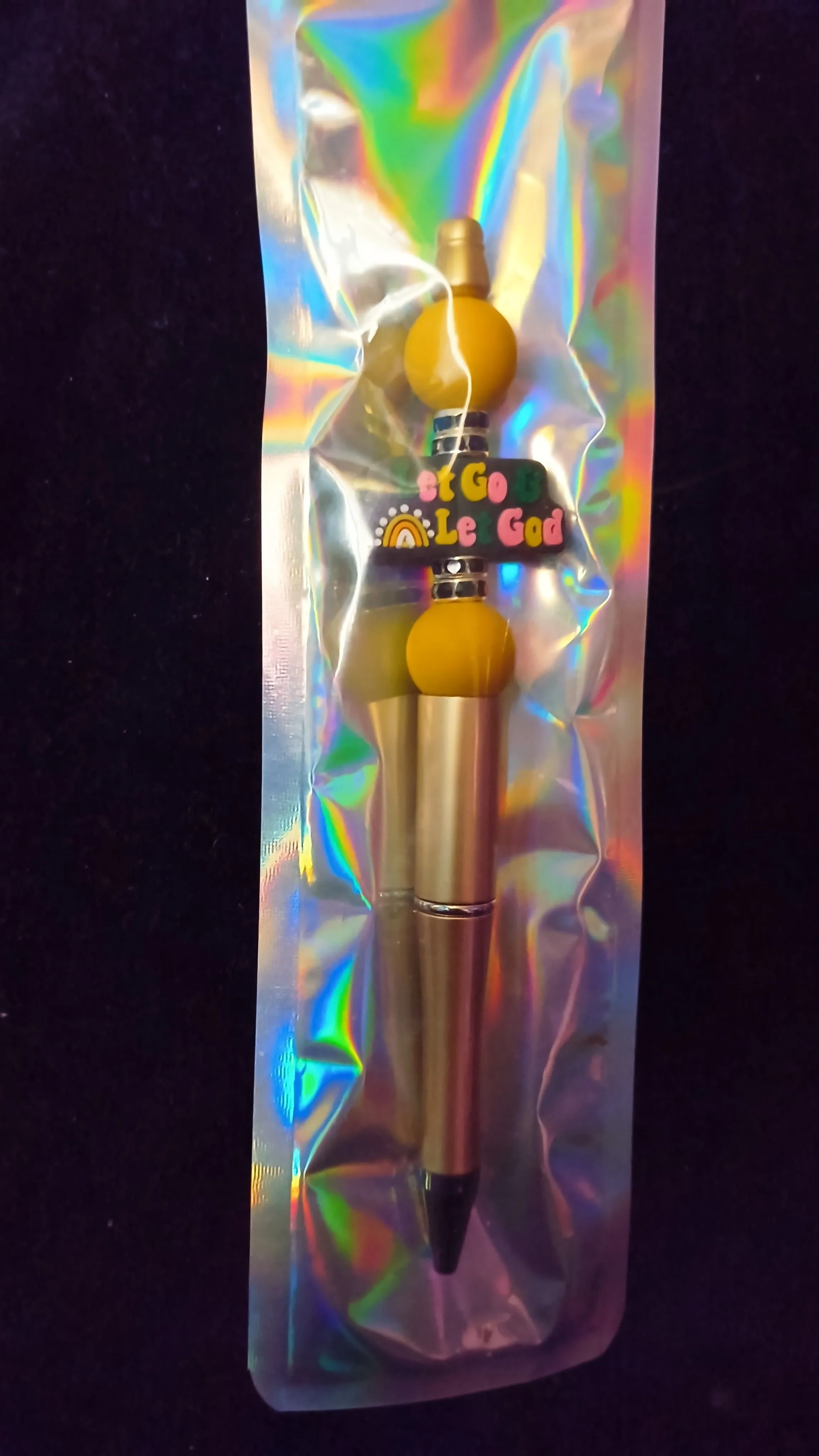 Product image for Beadable Pens - Golden "Let Go, Let God" #98