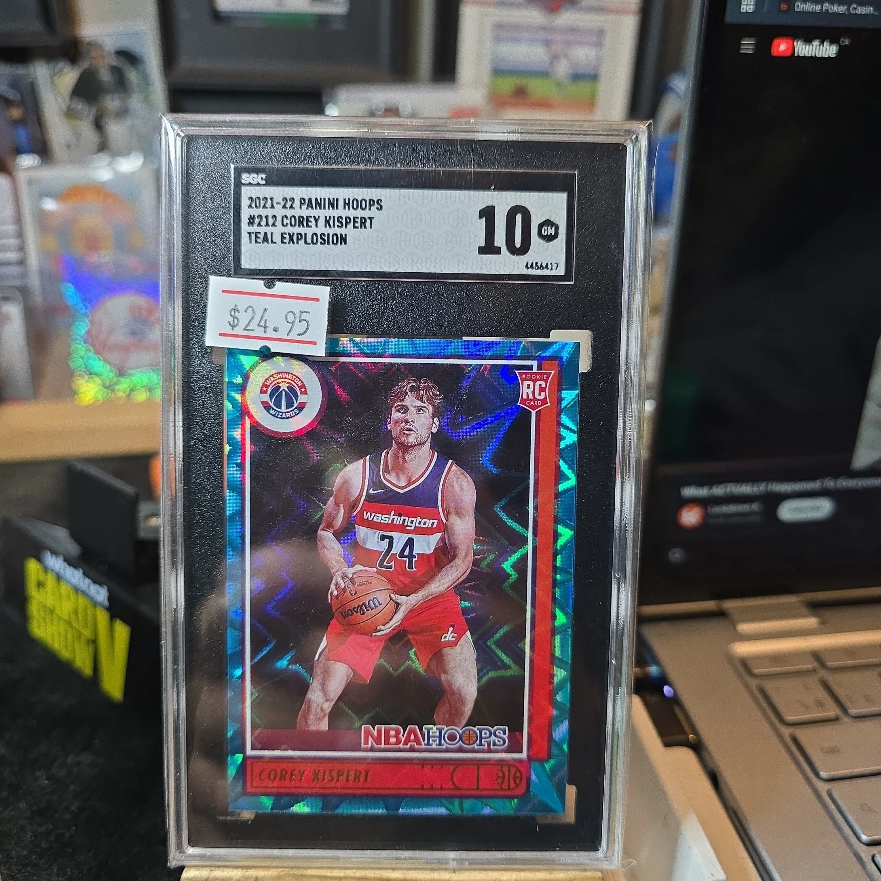 Product image for 2021-22 panini NBA hoops COREY KISPERT RC teal explosion sgc10 gm