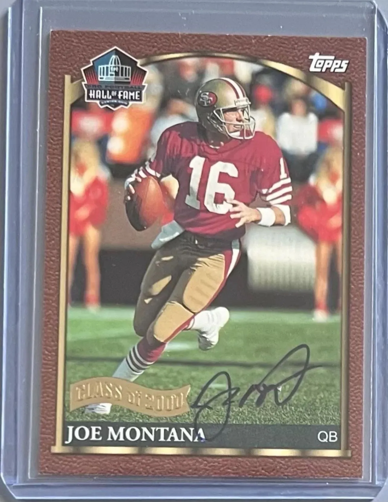 Product image for 2000 Topps Joe Montana Autographed Hall of Fame Class of 2000 #HOF1 San Francisco 49ers with COA