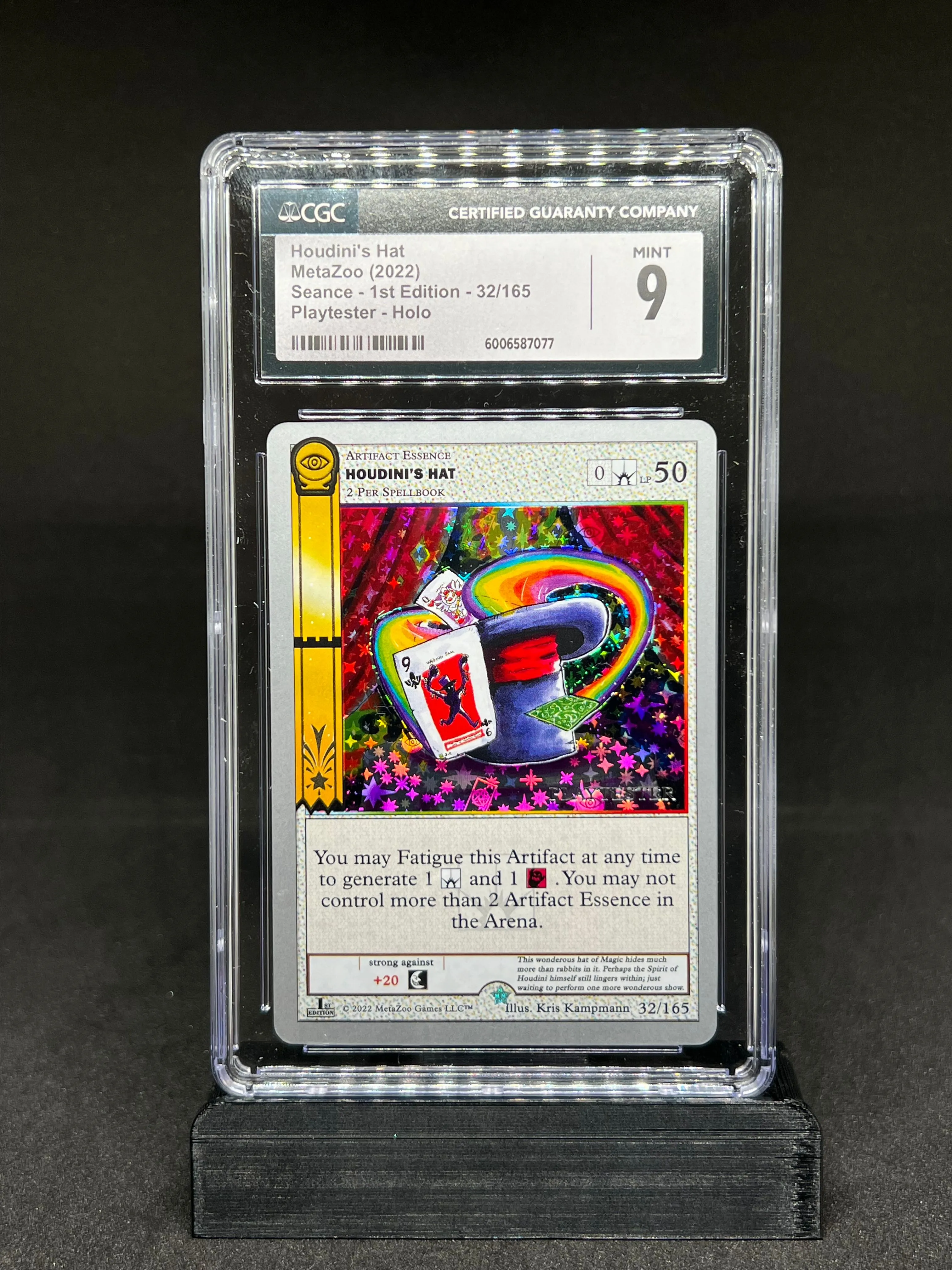 Product image for 2022 Metazoo Seance Playtester Houdini's Hat 32/165 Holo CGC 9