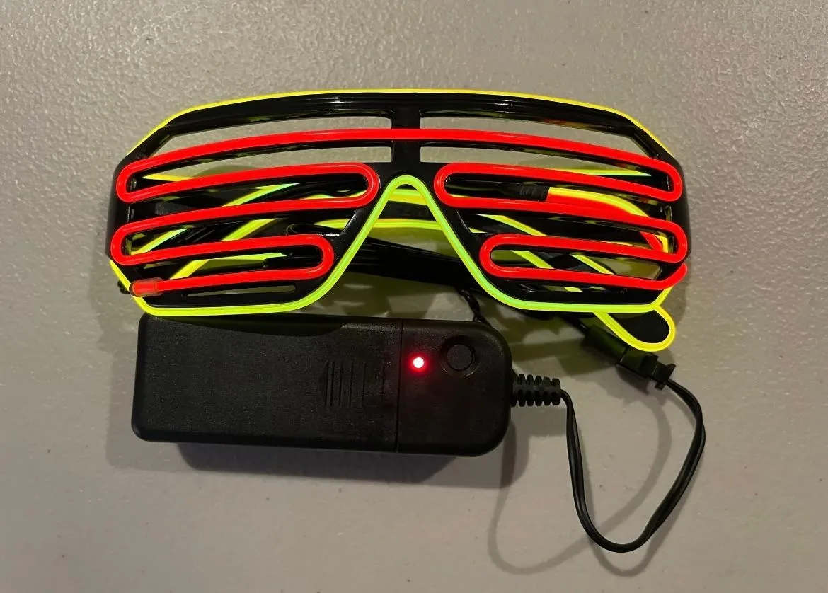 Product image for 80s Pop - Light Up Shades (Yellow/Red)