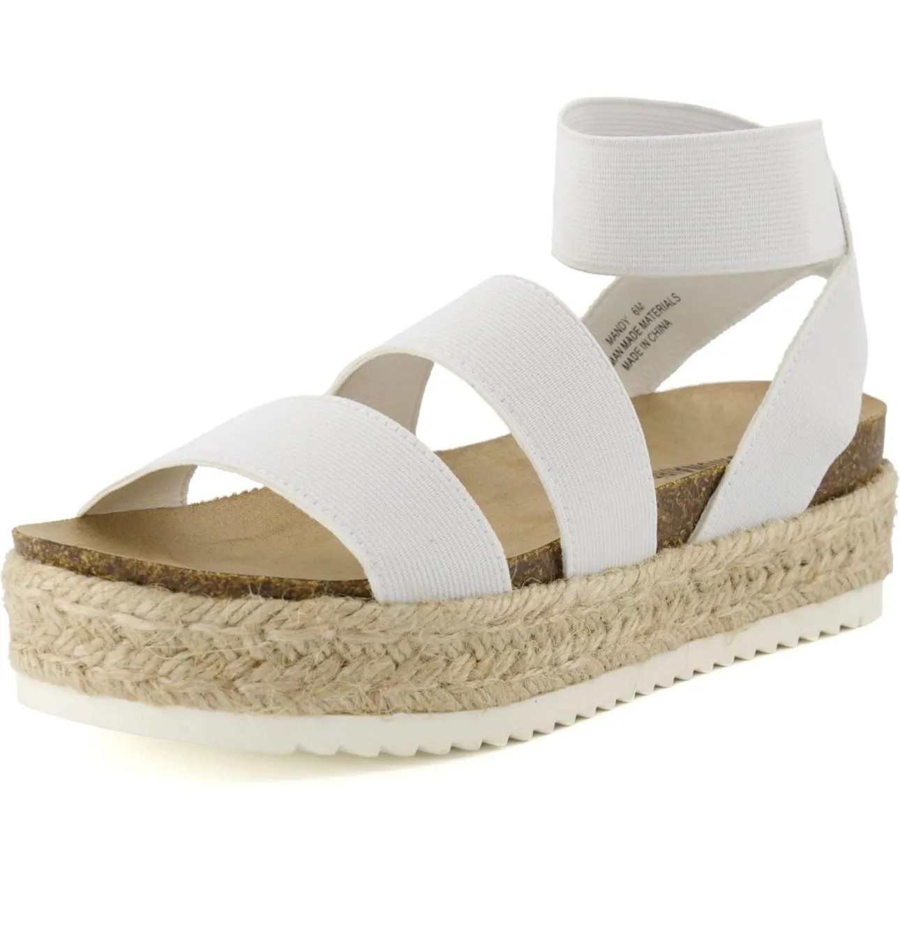 Product image for CUSHIONAIRE Women's Mandy Cork Espadrille Wedge Sandal