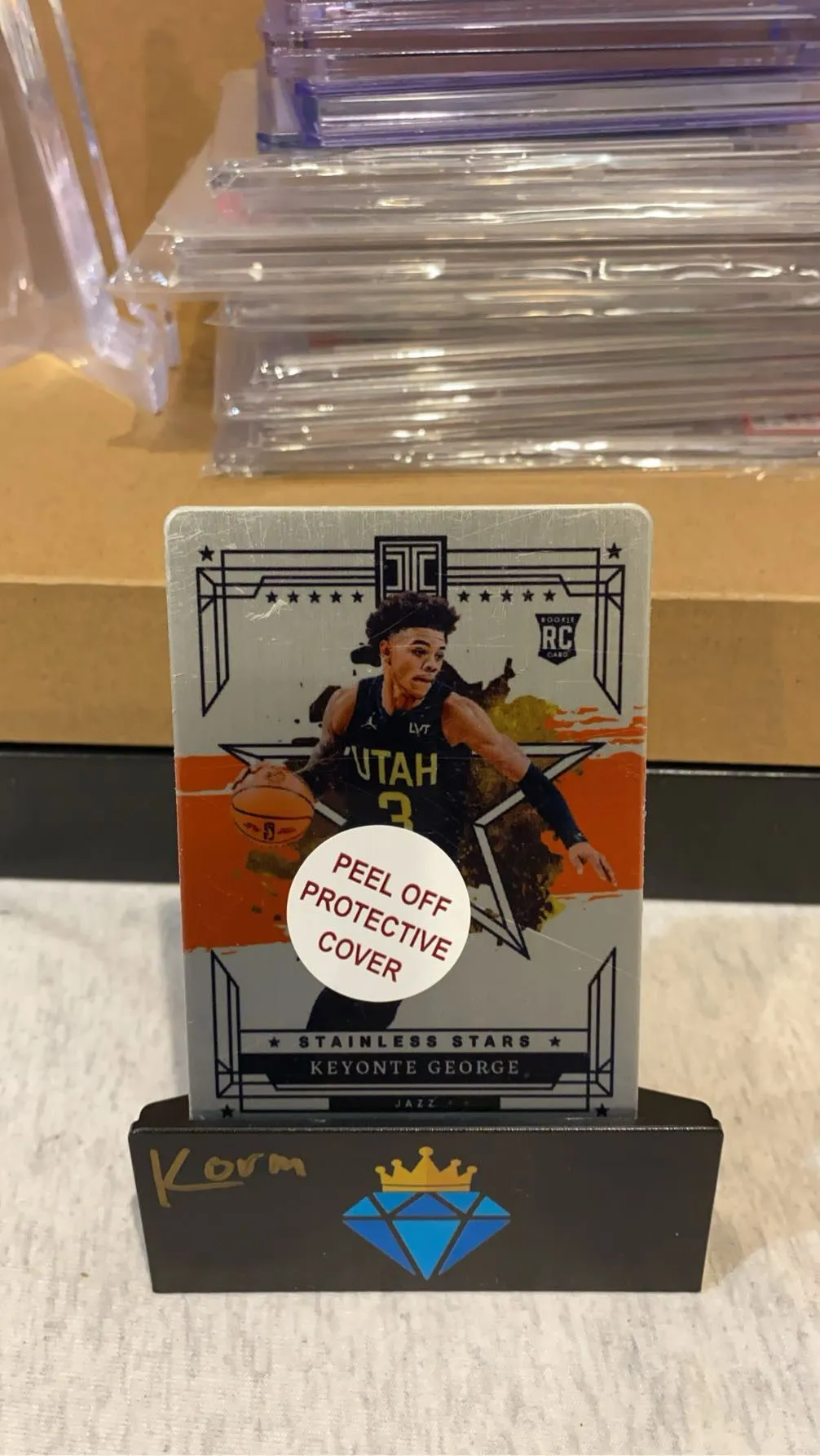 Product image for Keyonte George Rookie 2023-24 Panini Impeccable Stainless Stars Orange Parallel /25 Jazz
