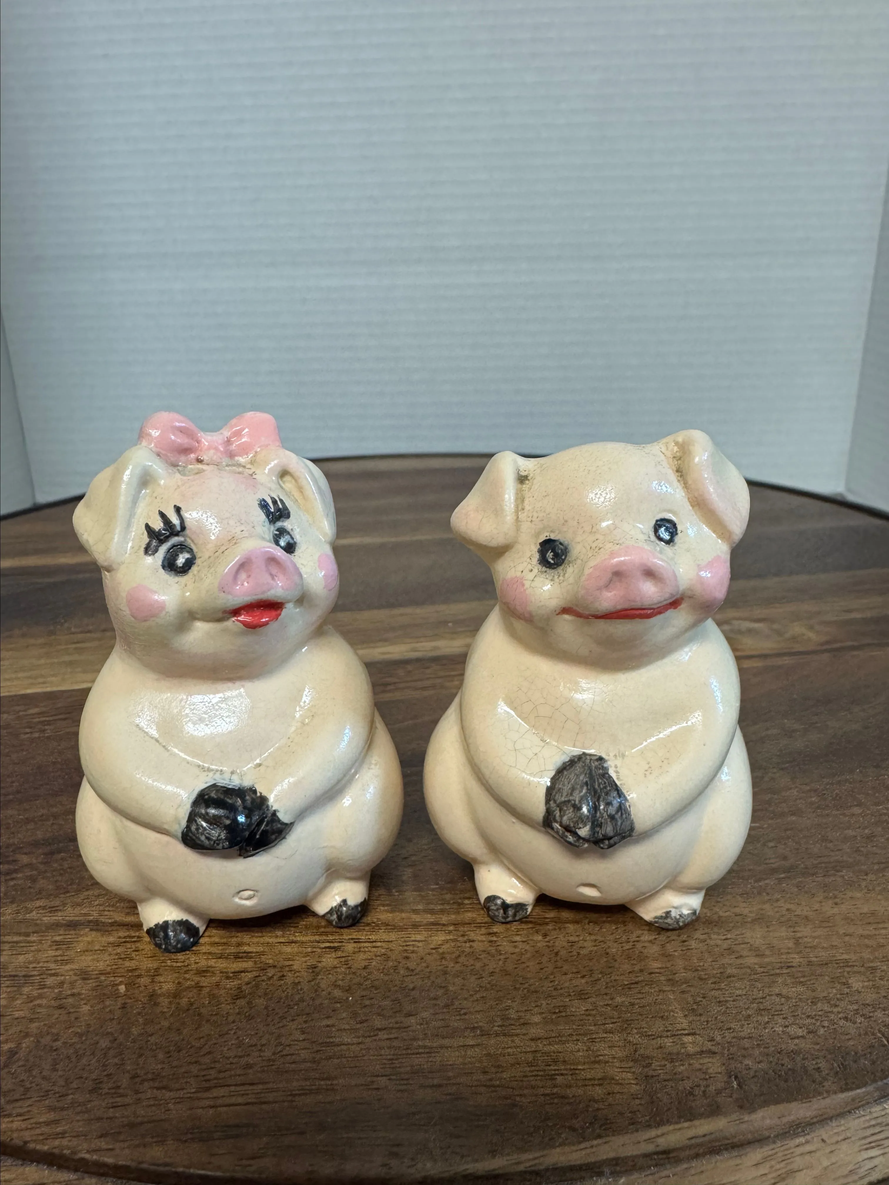 Product image for Pair of ceramic pig salt and pepper shakers