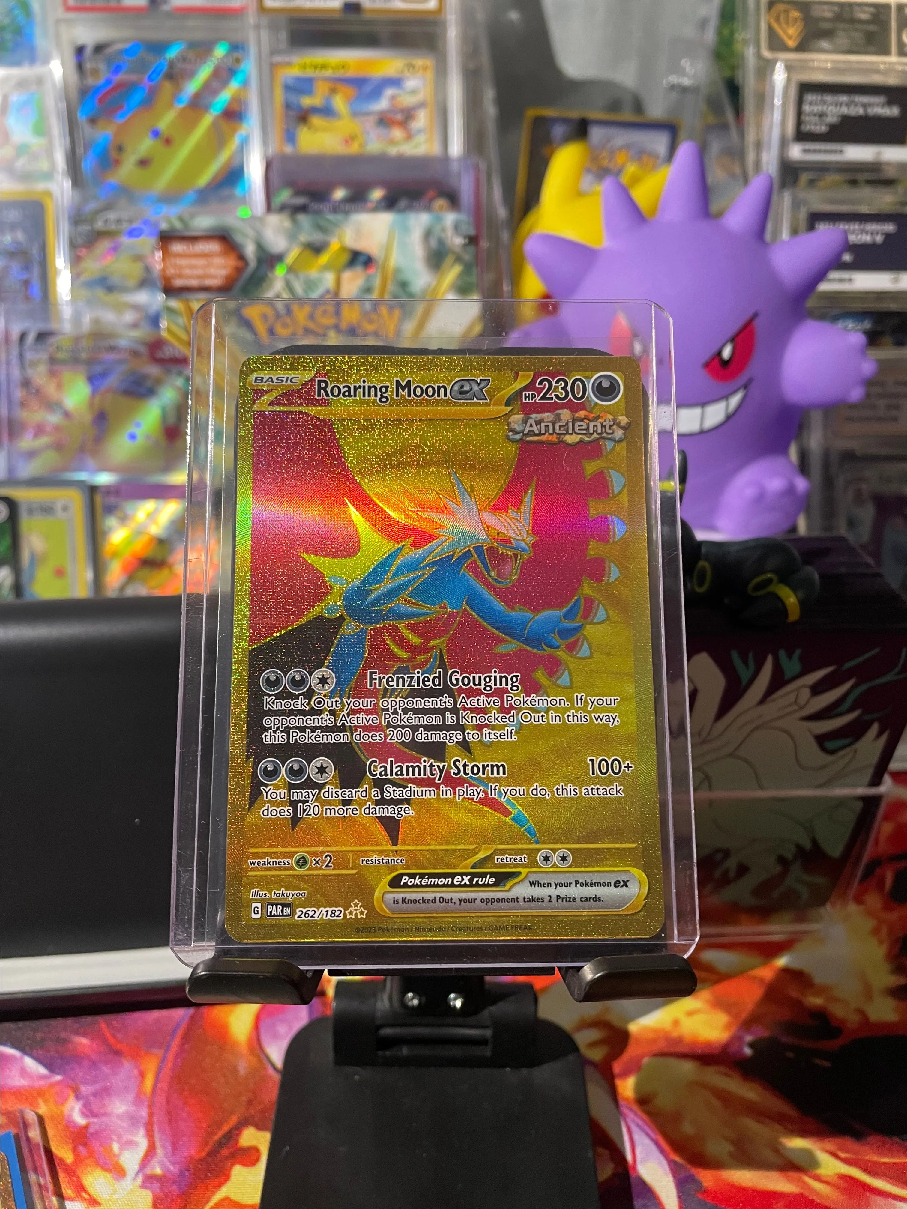 roaring moon pokemon card gold Pokemon - Roaring Moon ex 262/182 - Paradox Rift - Hyper Rare - Gold Foil