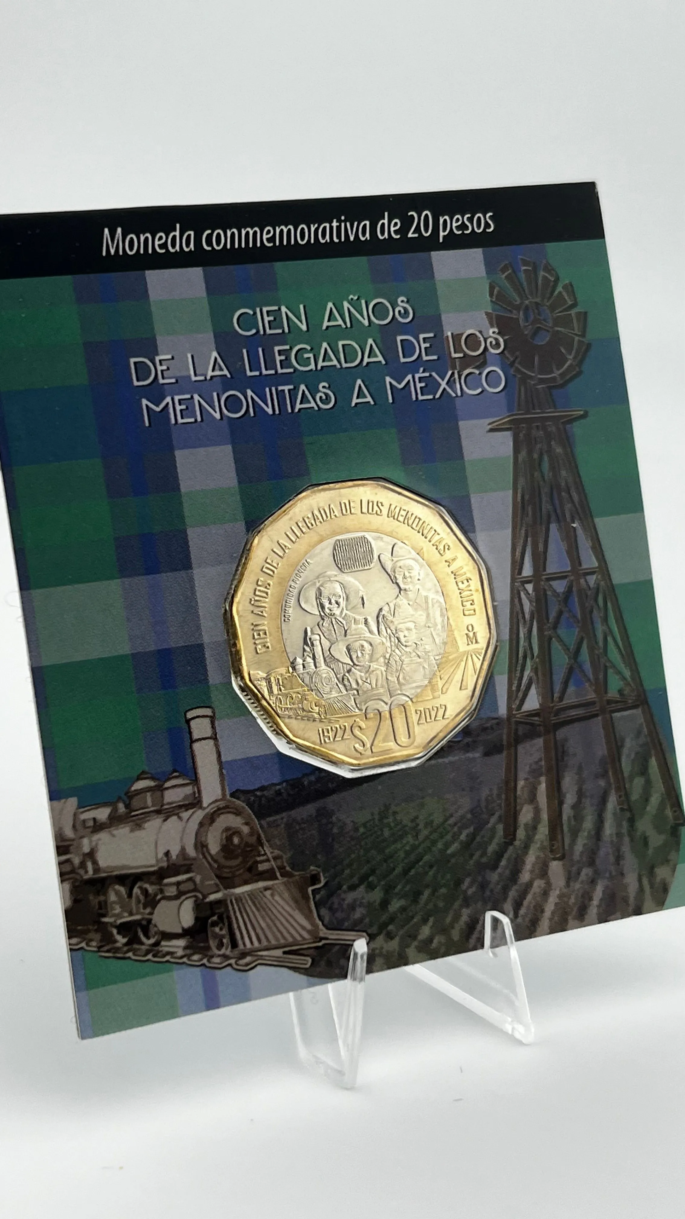 Product image for Mexico 20 Pesos 2022 Menonitas 100th anniversary of arrival in Mexico 1922-2022.