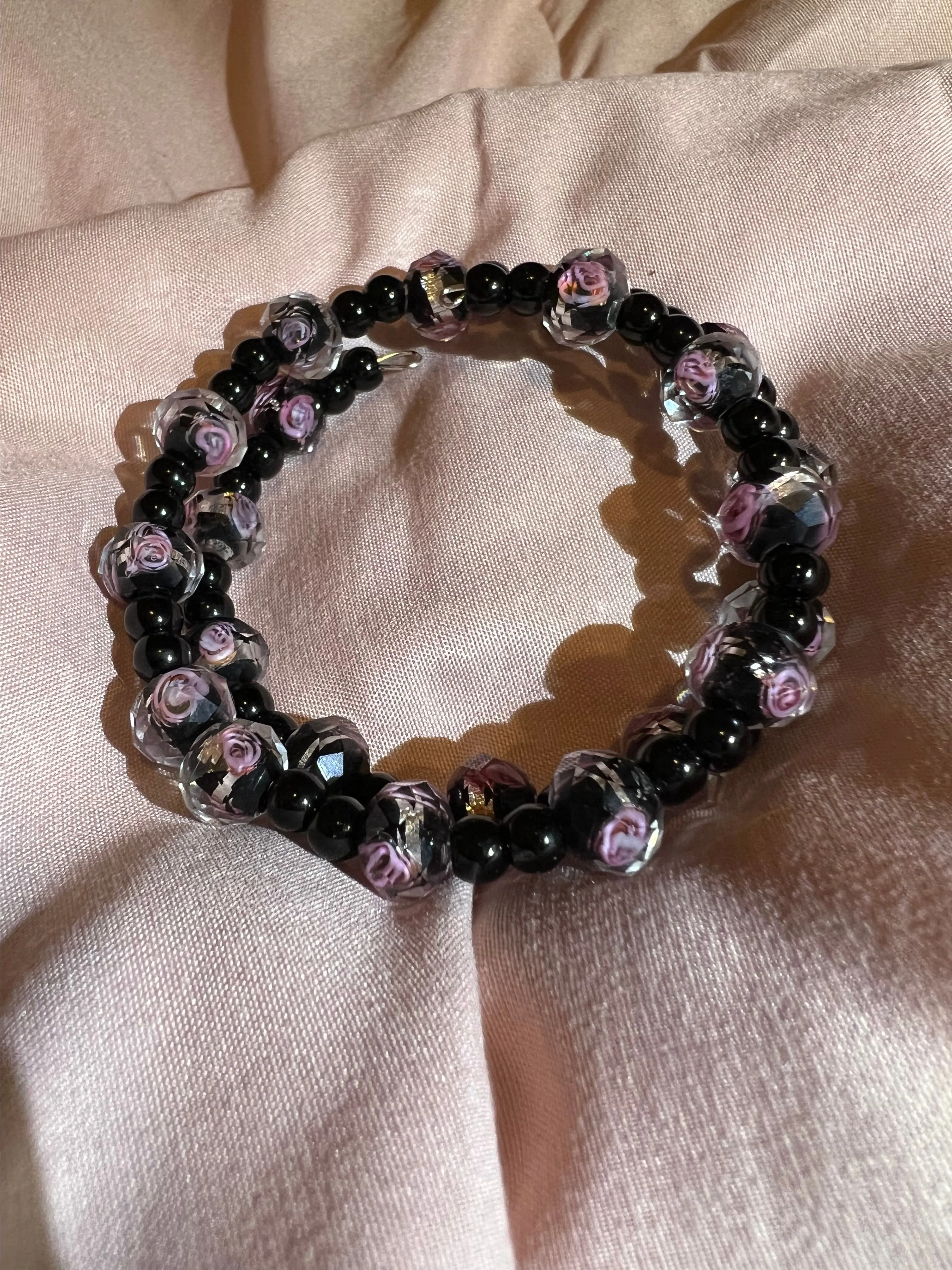 Product image for Black Onyx 6mm beads with Ornate Glass beads