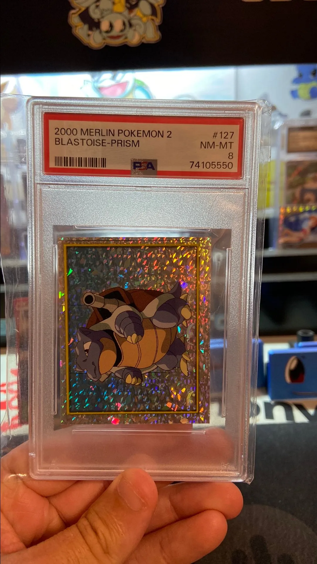 Product image for 2000 Merlin Pokemon 2 Blastoise-Prism  PSA NM-MT 8