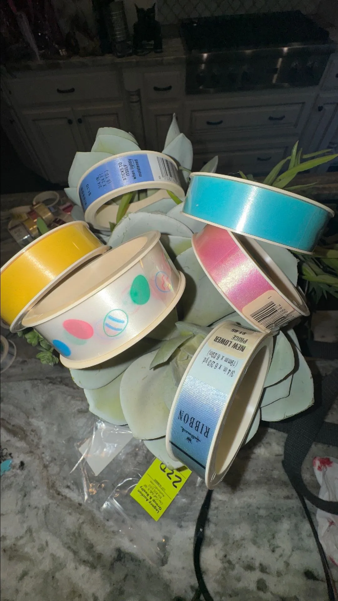 Product image for New old stock vintage hallmark ribbon sticks to self lot of 6