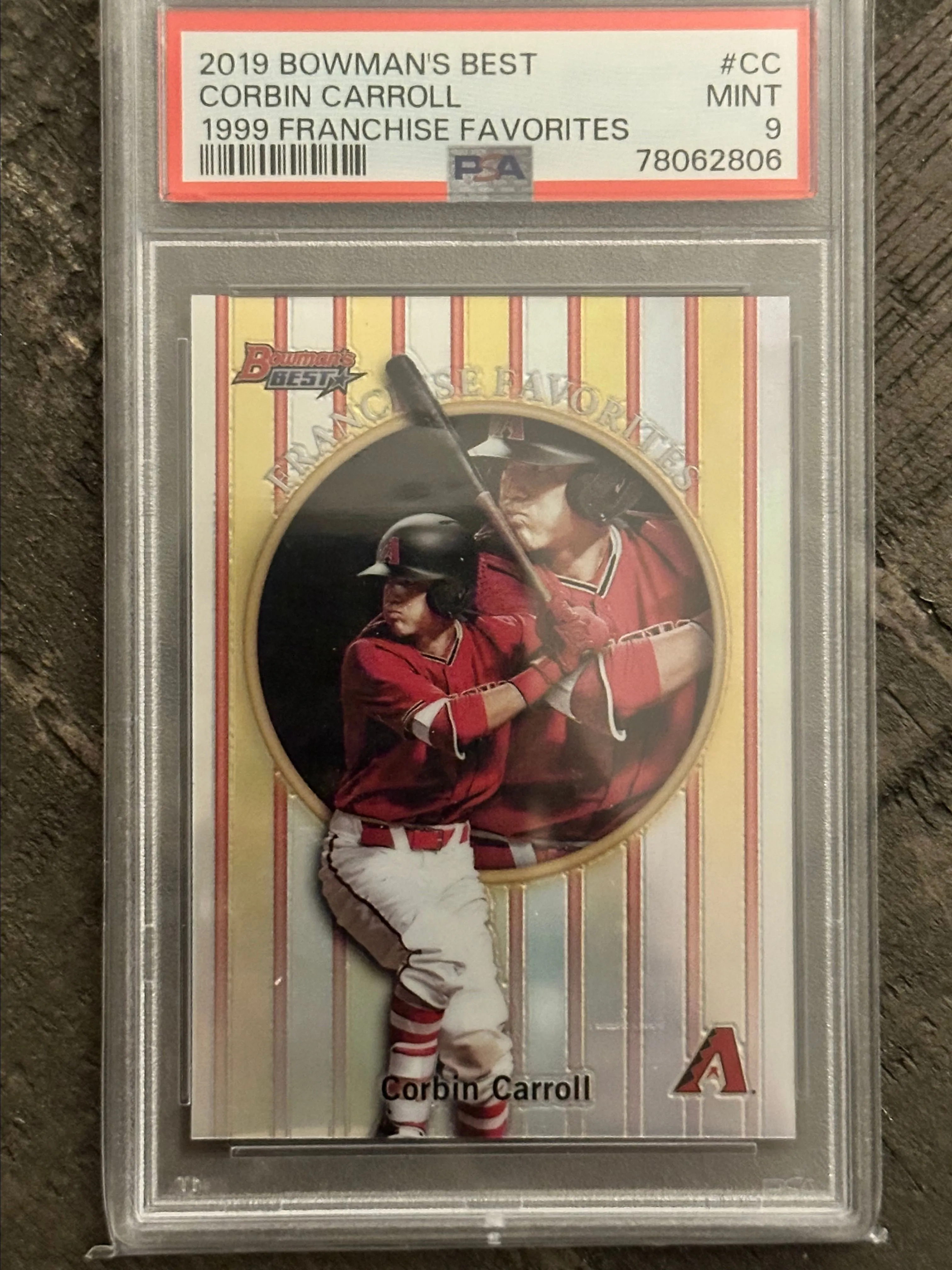 Product image for 2019 Bowman'S Best 1999 Franchise Favorites Corbin Carroll CC 1999 Franchise Favorites PSA MINT 9