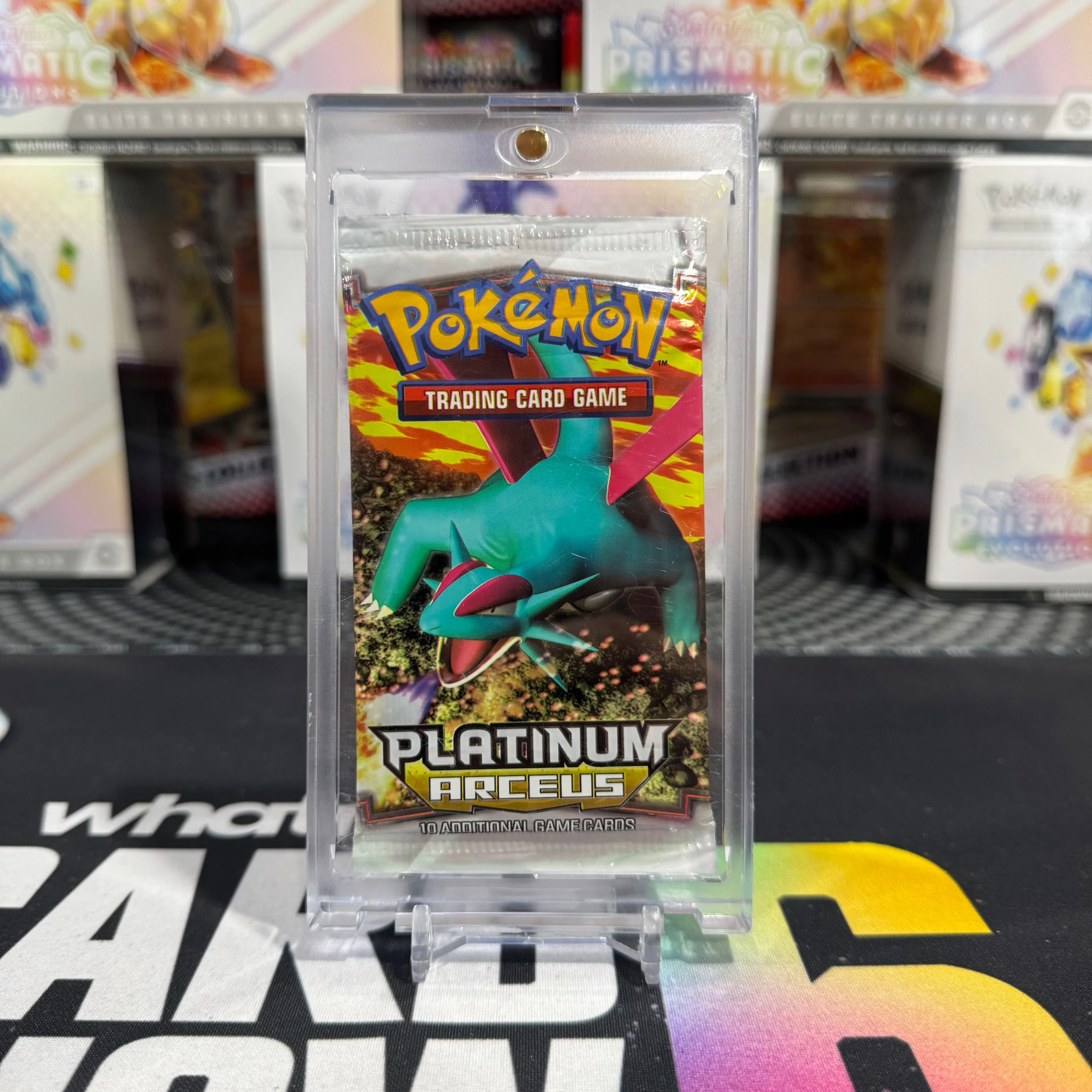 a NEW Platinum Arceus Booster Pack Salamence Art *UNWEIGHED* *With Acrylic  Case!*  Whatnot: Shop, Sell, Connect