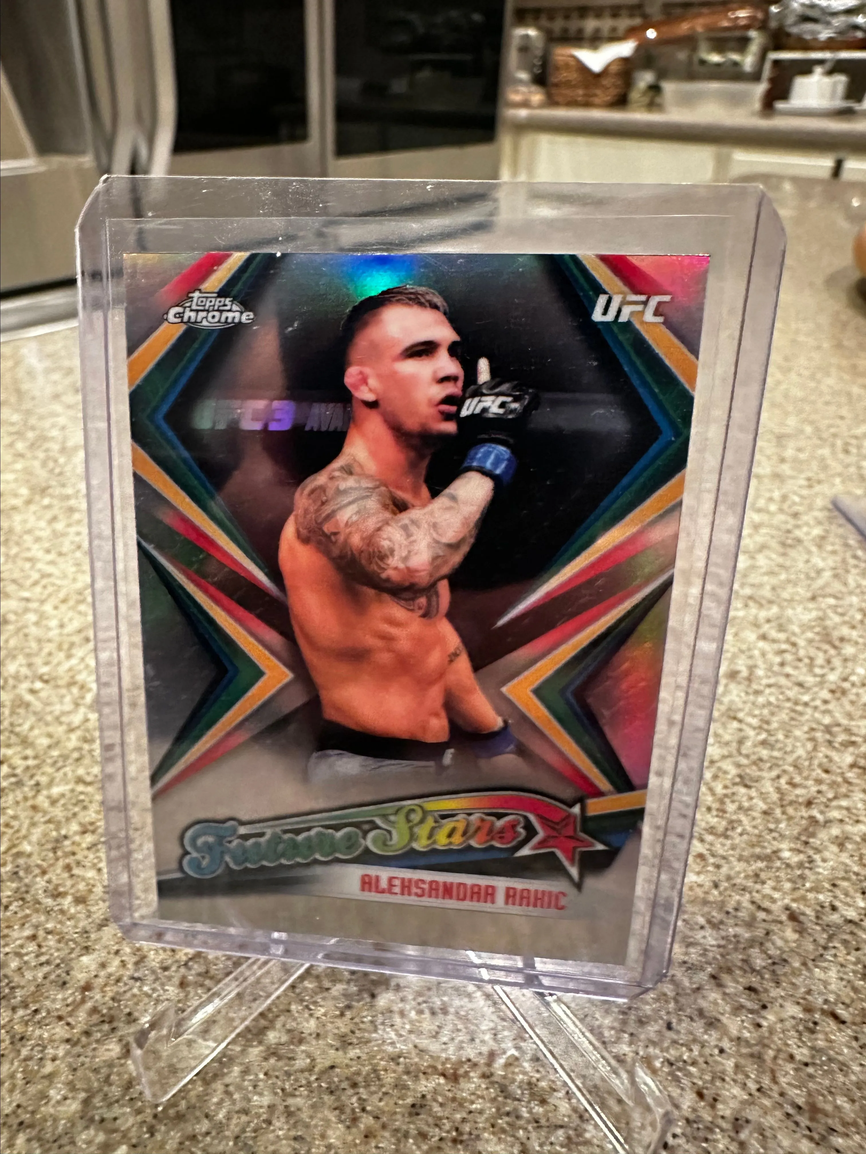 Product image for 2019 Topps chrome ufc aleksandar rakic rookie future stats refractor Prizm