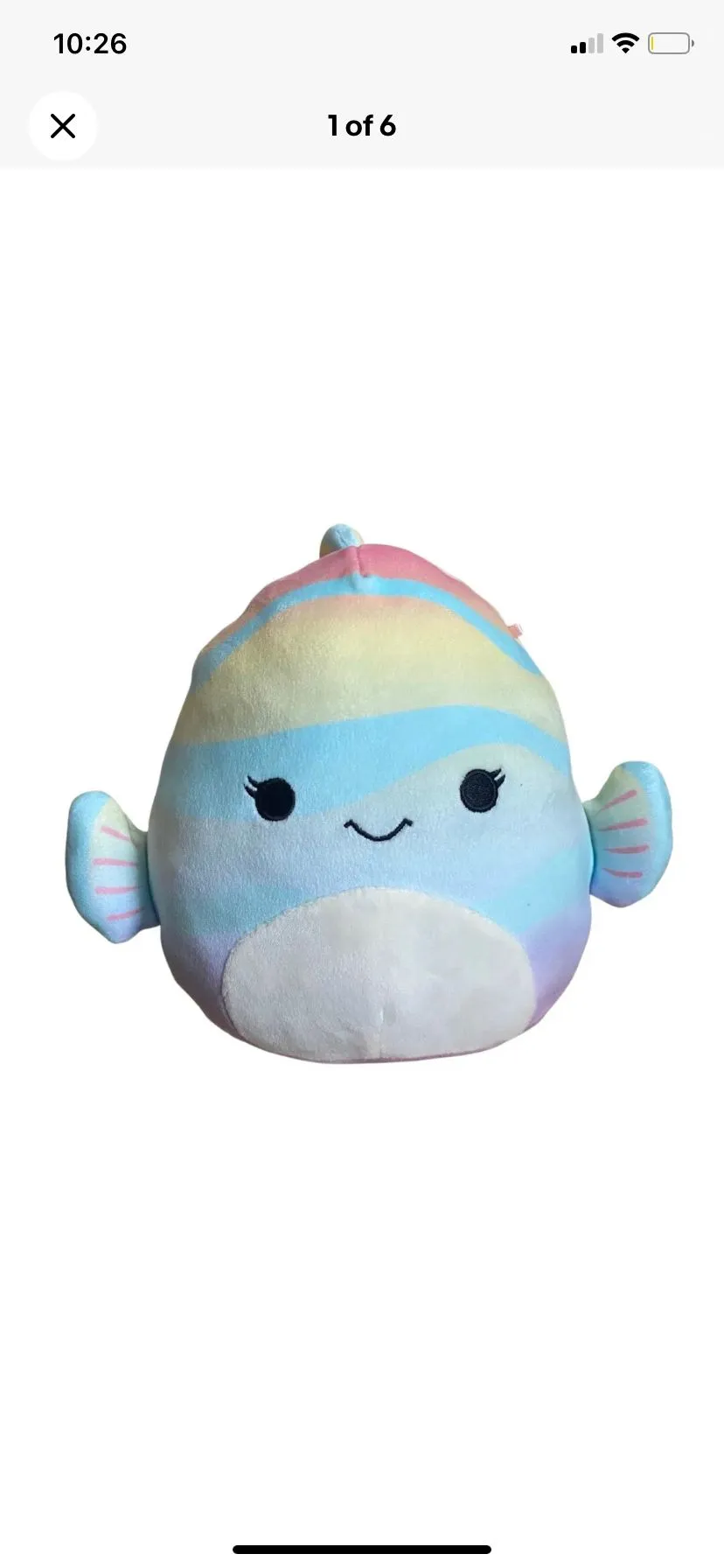 Product image for Squishmallow New 8" Canda The Rainbow Fish Official Kellytoy 2022 Plush