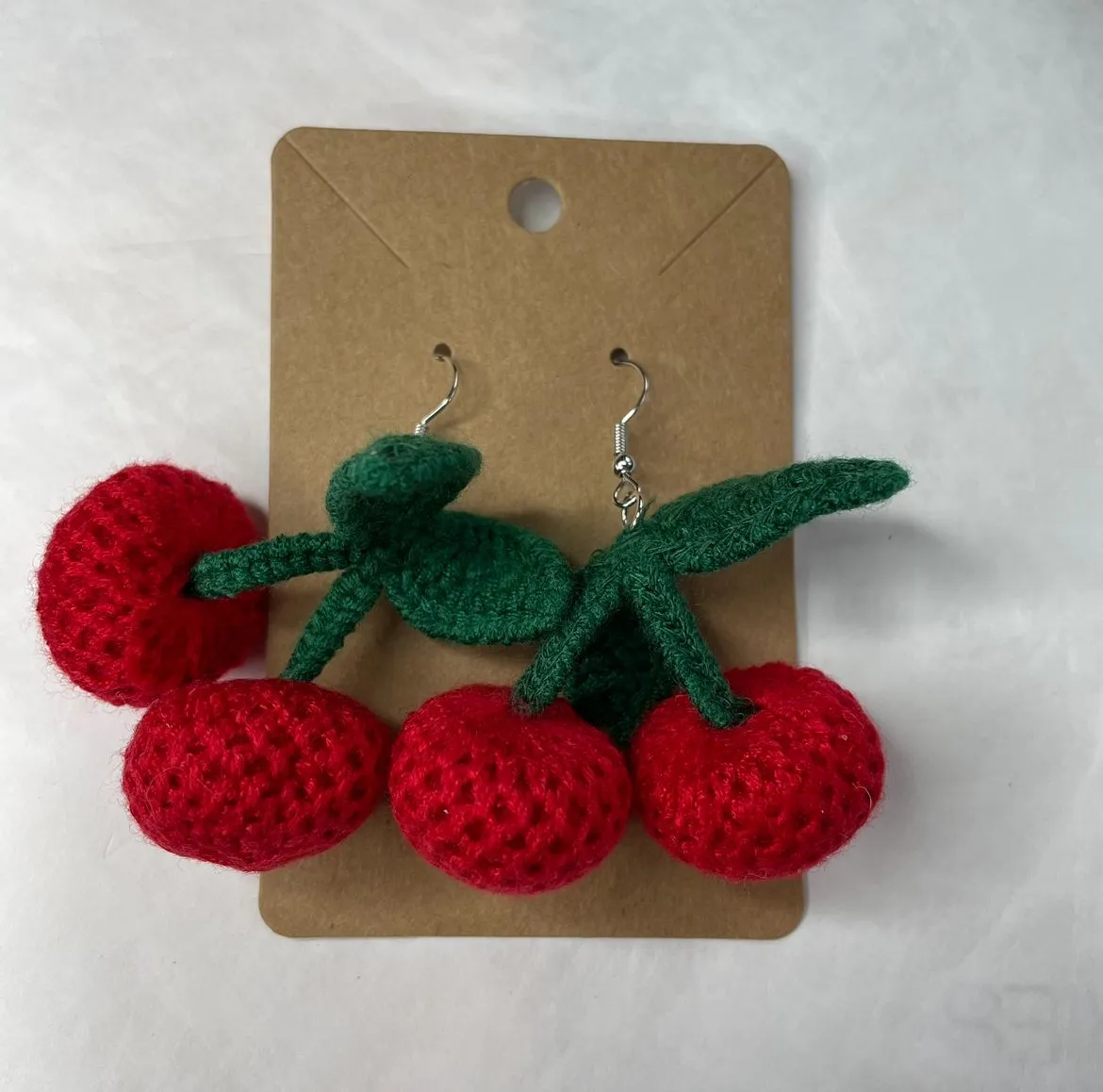 Product image for Cherry crochet earrings