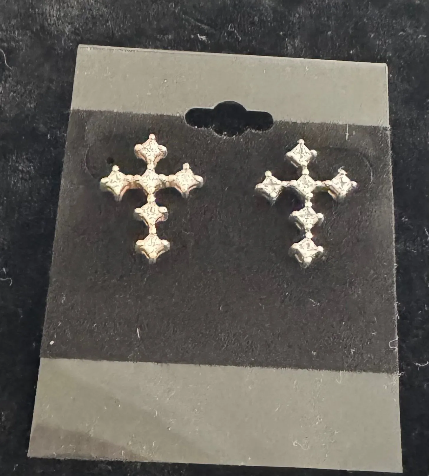 Product image for Large CZ Cross Earrings