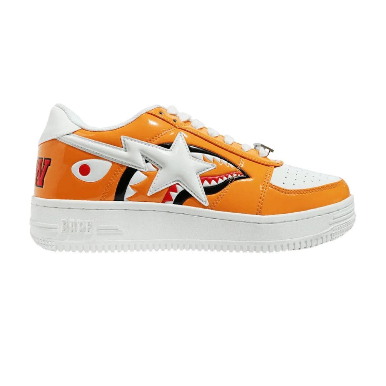 Product image for 8M - Bape Bapesta Shark Low Orange/White