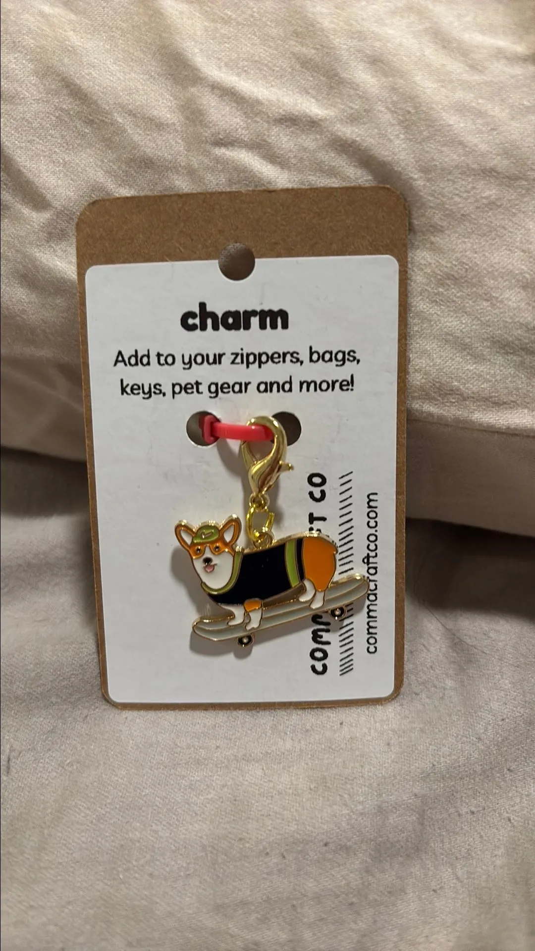 Product image for Corgi skateboard charm