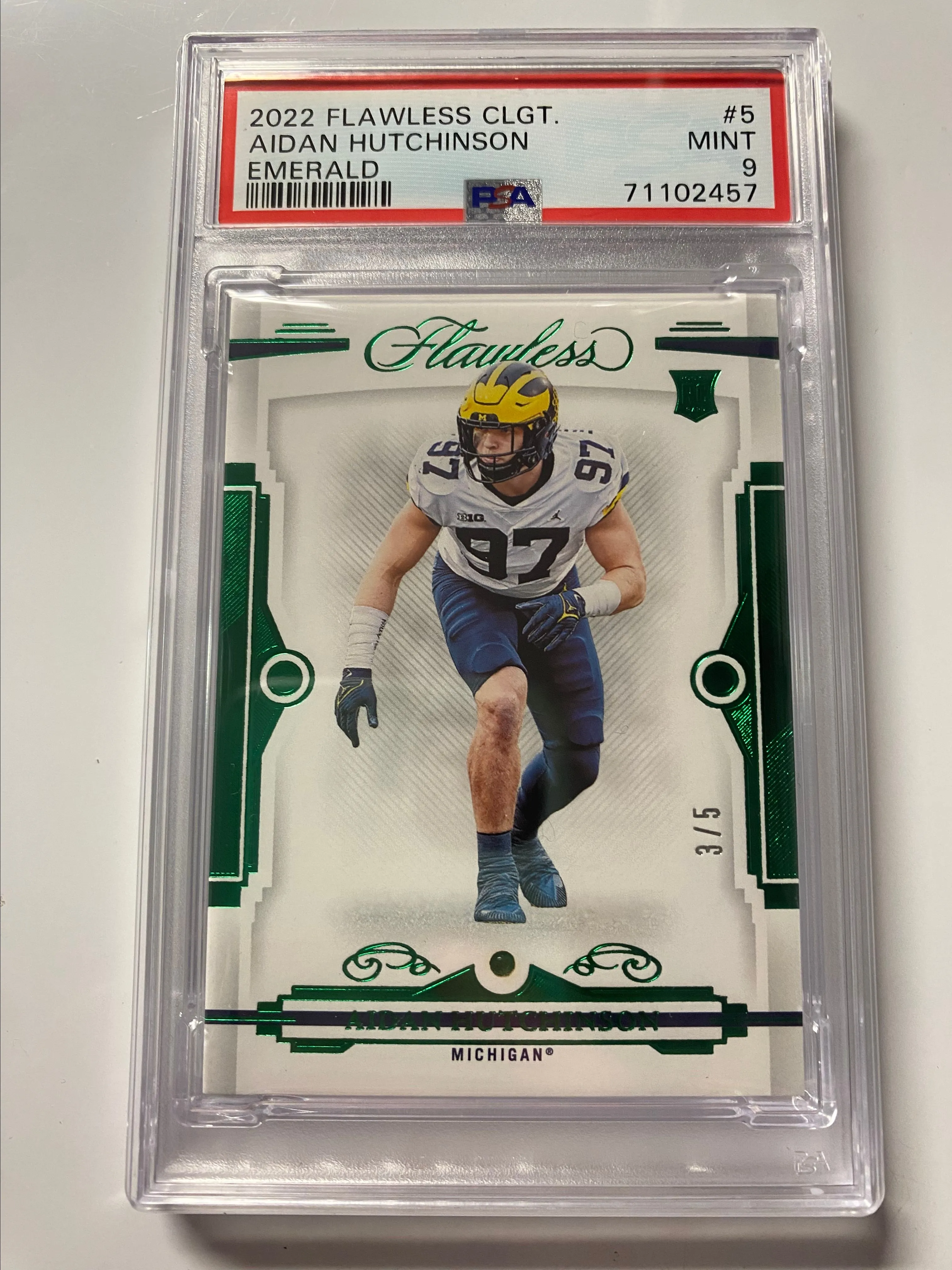 Product image for 2022 Panini Flawless CLGT. Aidan Hutchinson -PSA 9- Rookie