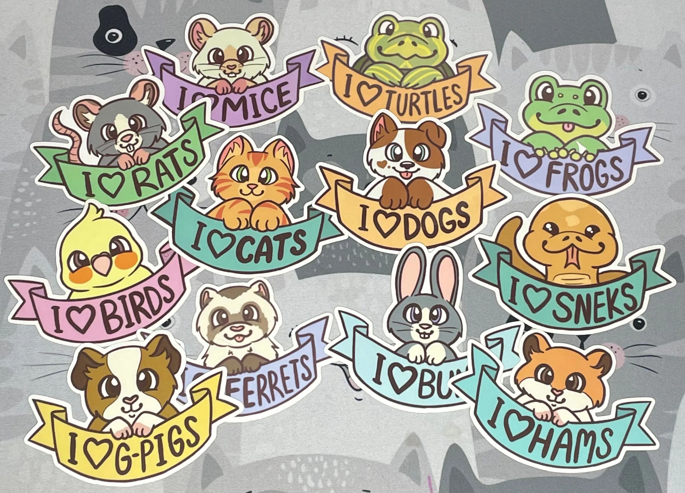 Product image for I love animals sticker or button of your choice