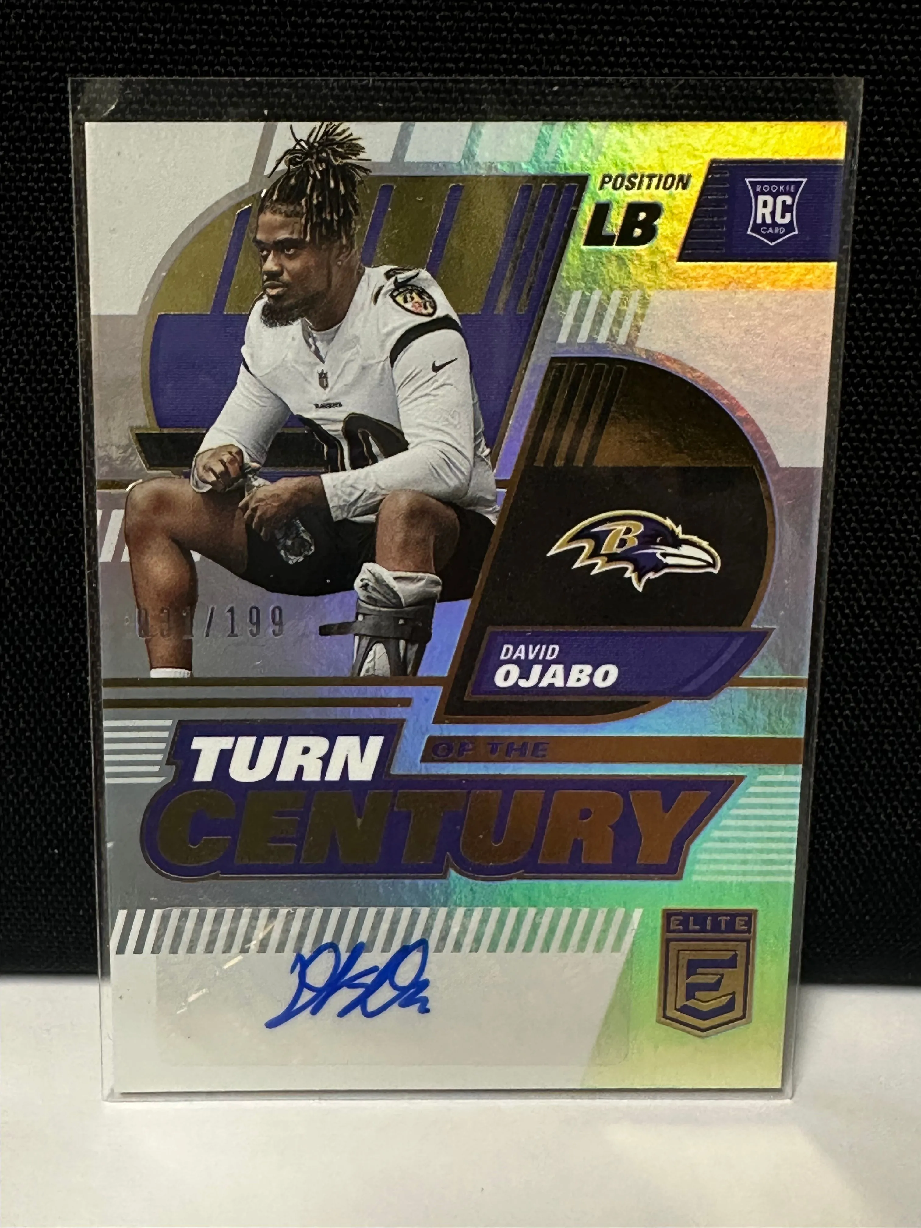 Product image for 2022 - Panini Donruss Elite Turn of the Century David Ojabo Rookie Auto Baltimore Ravens